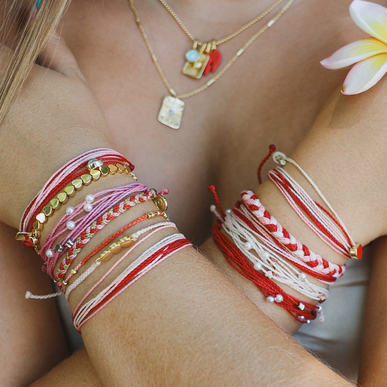 Red Cross XOXO Mixed Mini Braided Bracelet - Image 6
