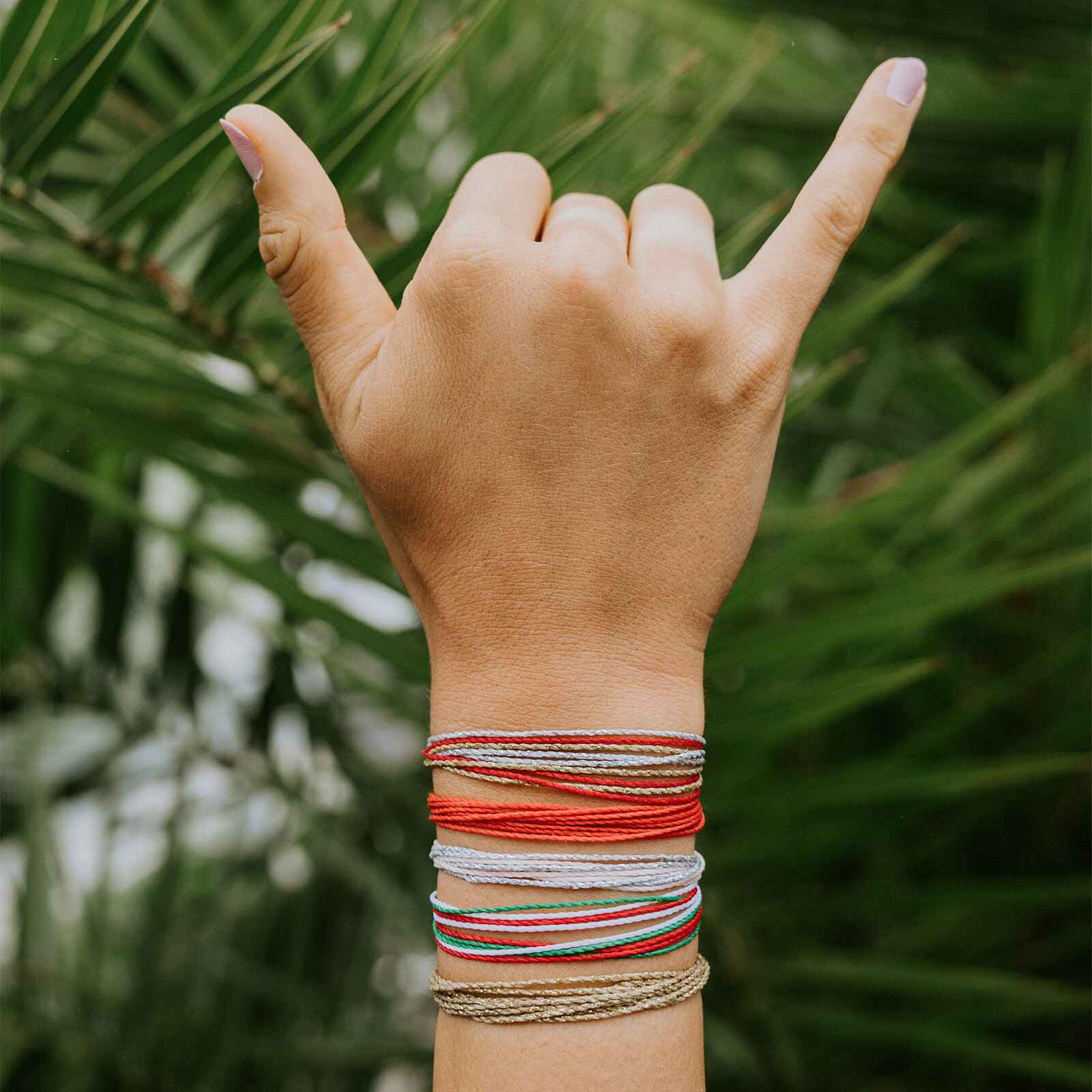 Red. Green & White Bracelet - Image 3