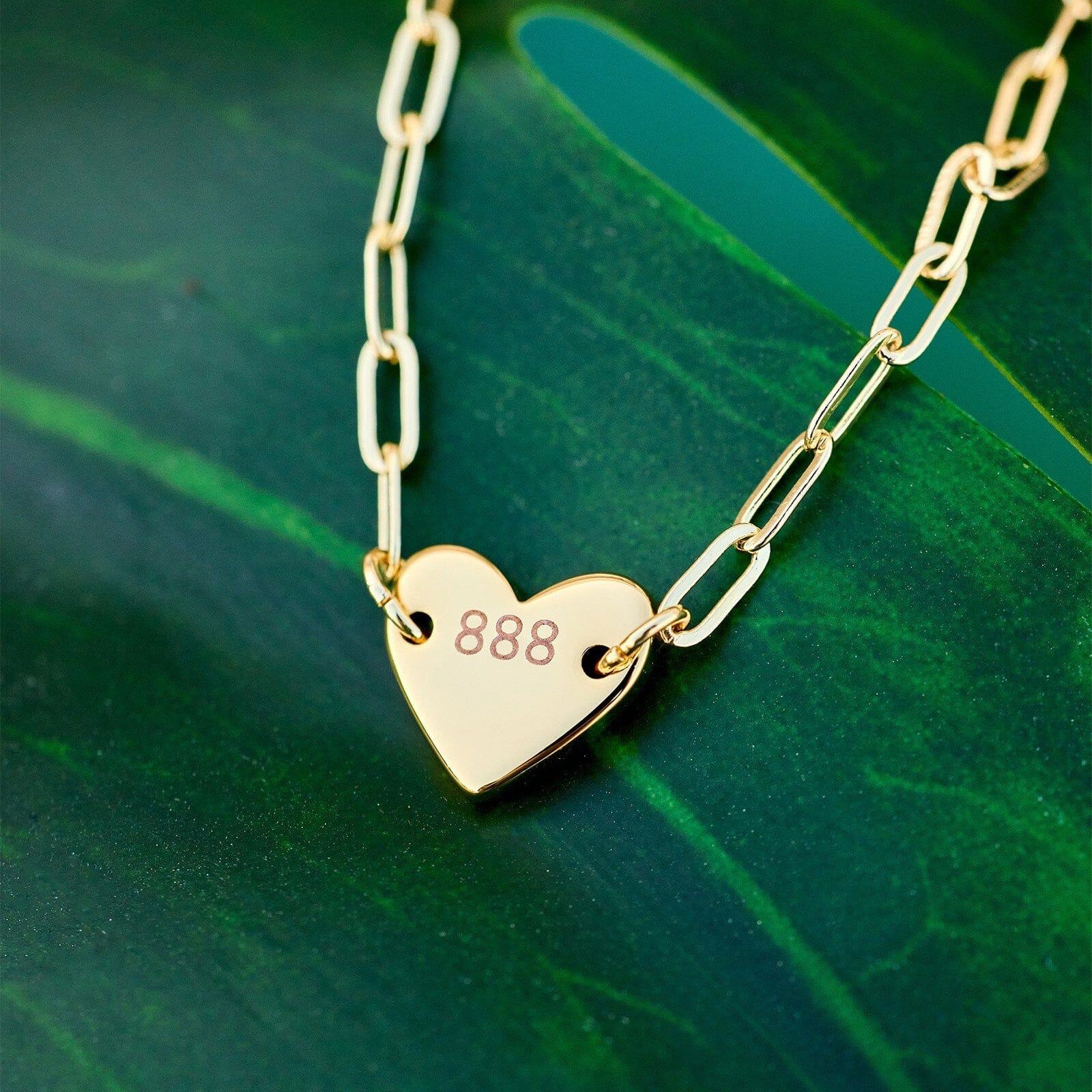 Engravable Heart Paperclip Chain Bracelet - Image 4