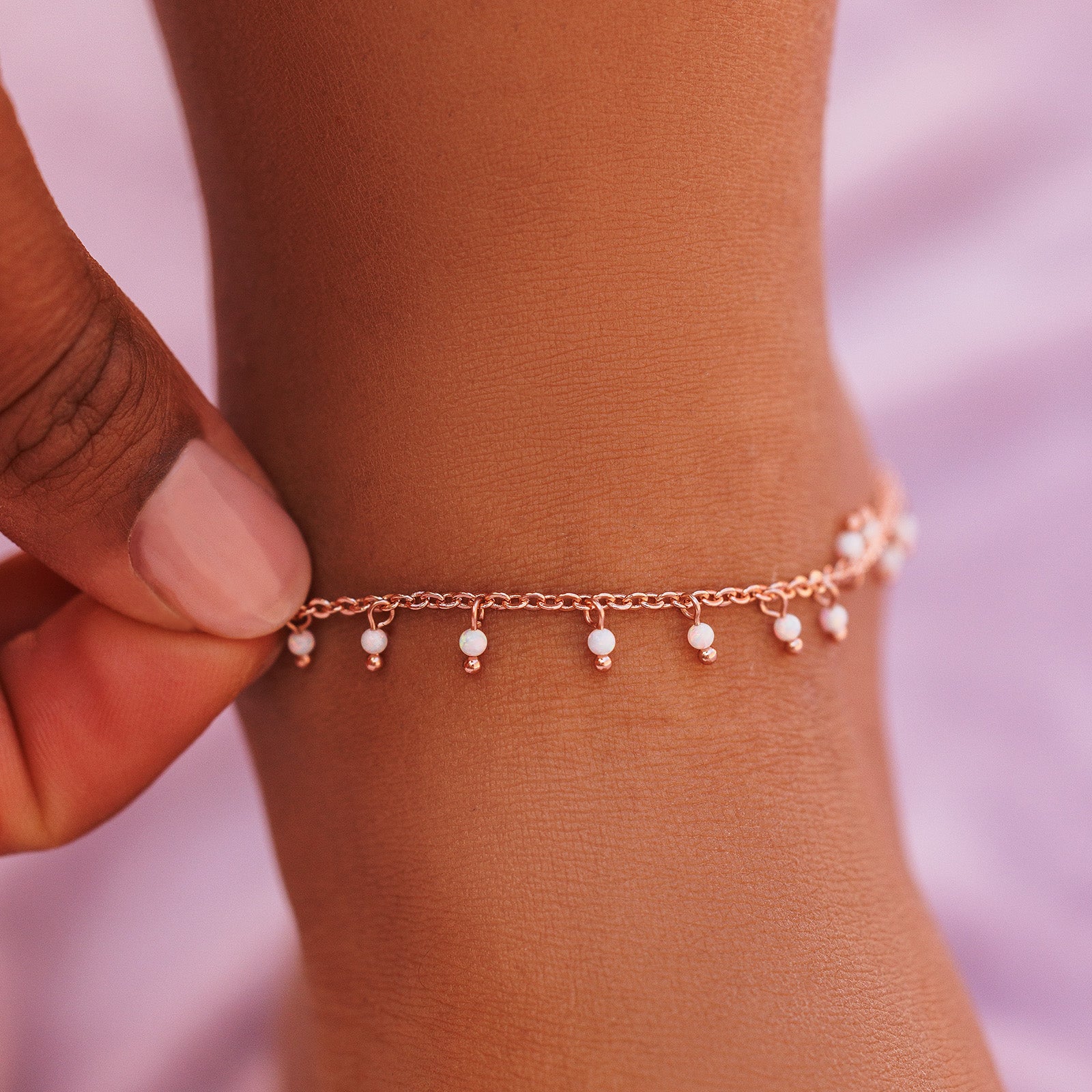 Floating Gemstone Anklet - Image 8