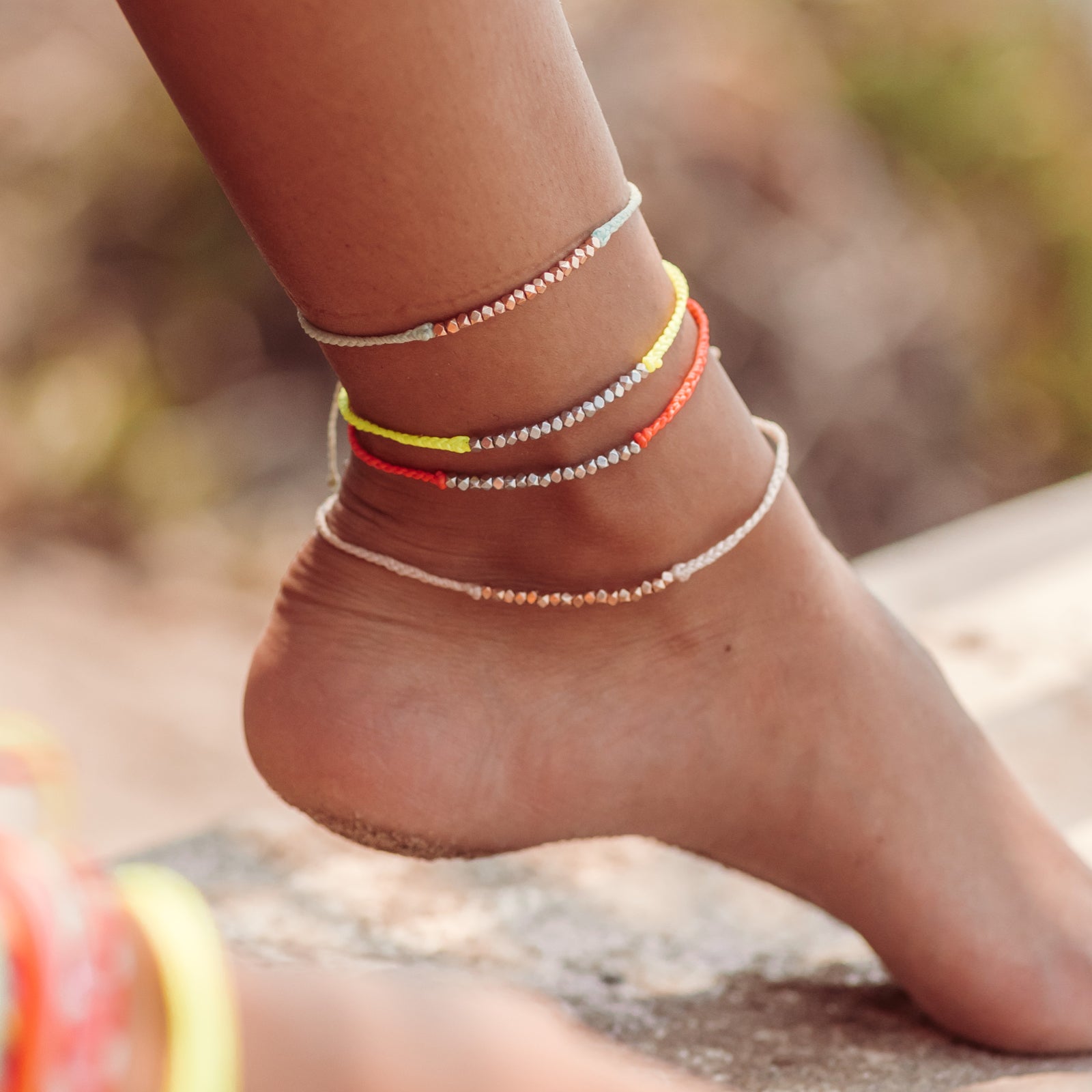 Faceted Metal Bead Anklet - Image 2