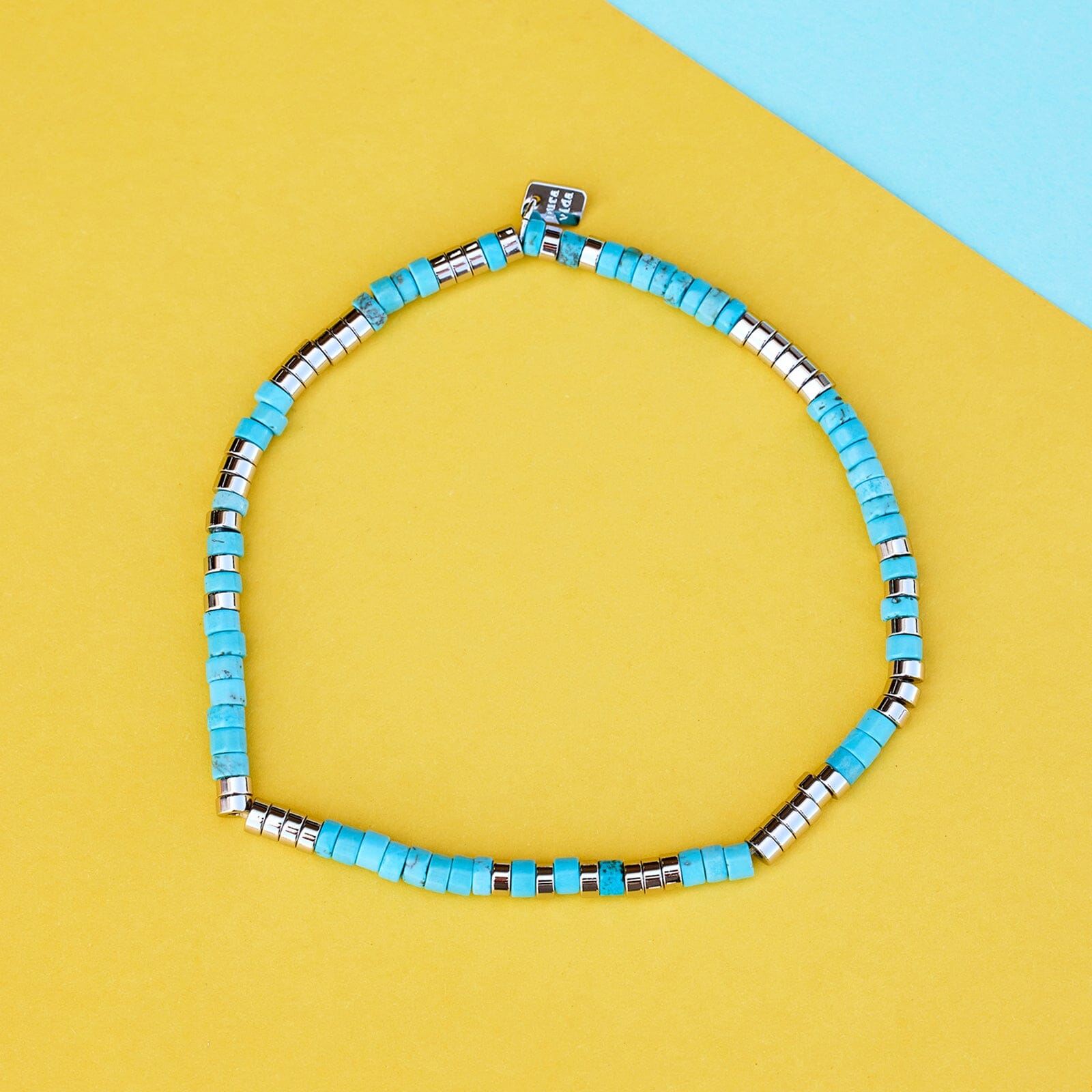 Turquoise Bead Stretch Anklet - Image 5