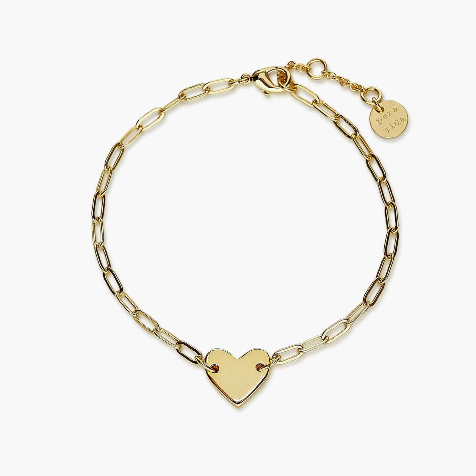 Engravable Heart Paperclip Chain Bracelet - Image 2