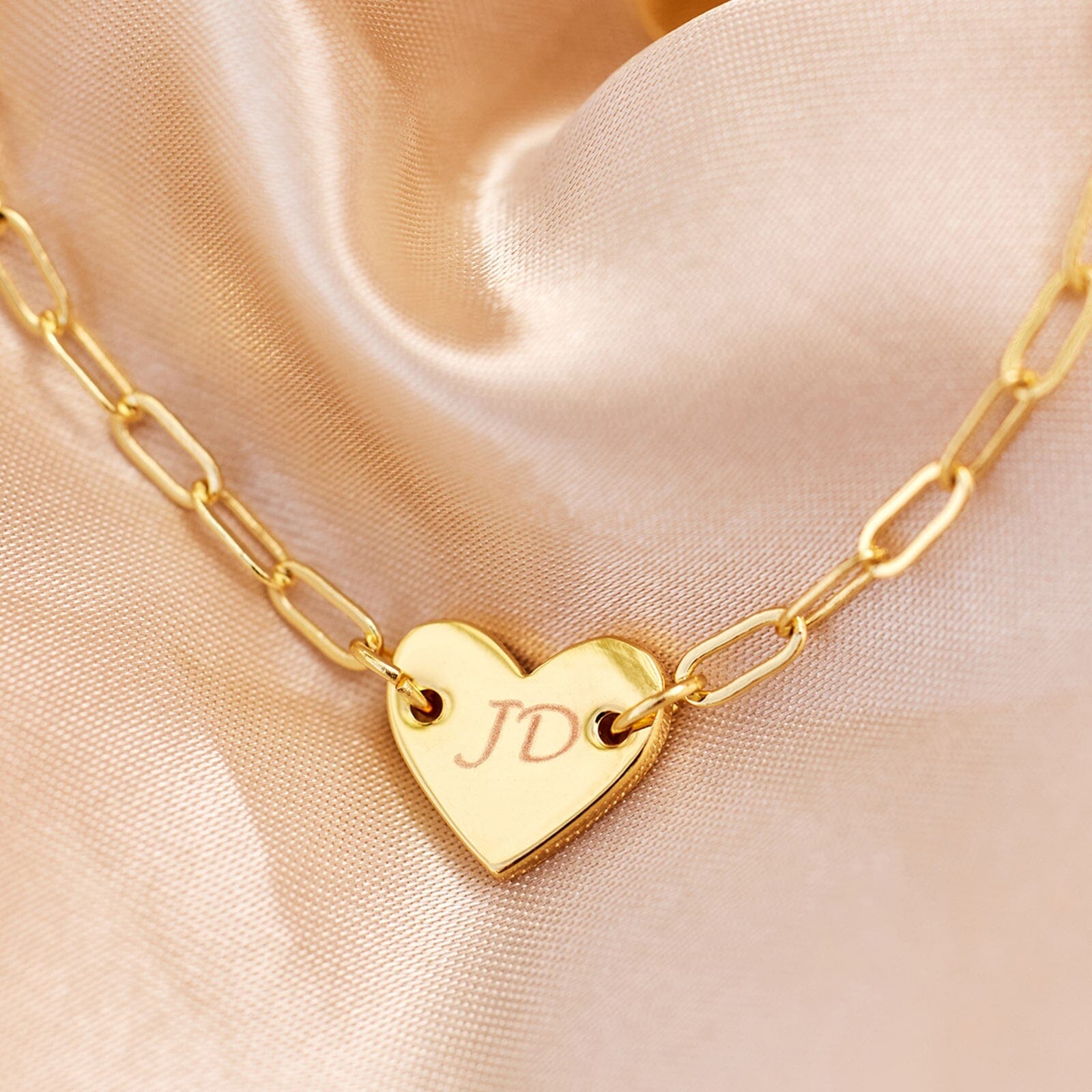 Engravable Heart Paperclip Chain Bracelet - Image 6
