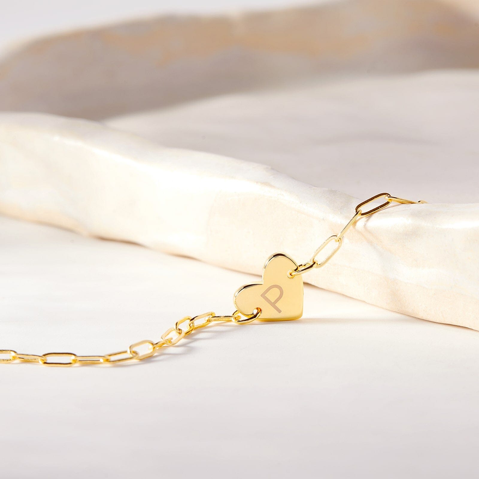 Engravable Heart Paperclip Chain Bracelet - Image 9