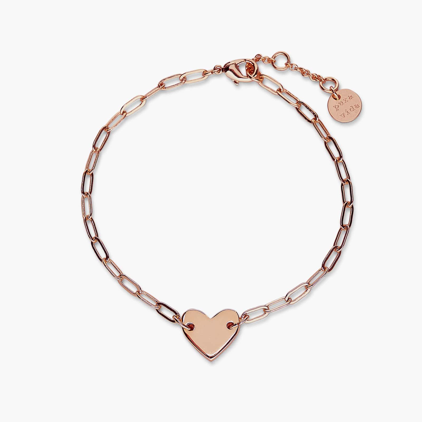 Engravable Heart Paperclip Chain Bracelet - Image 3