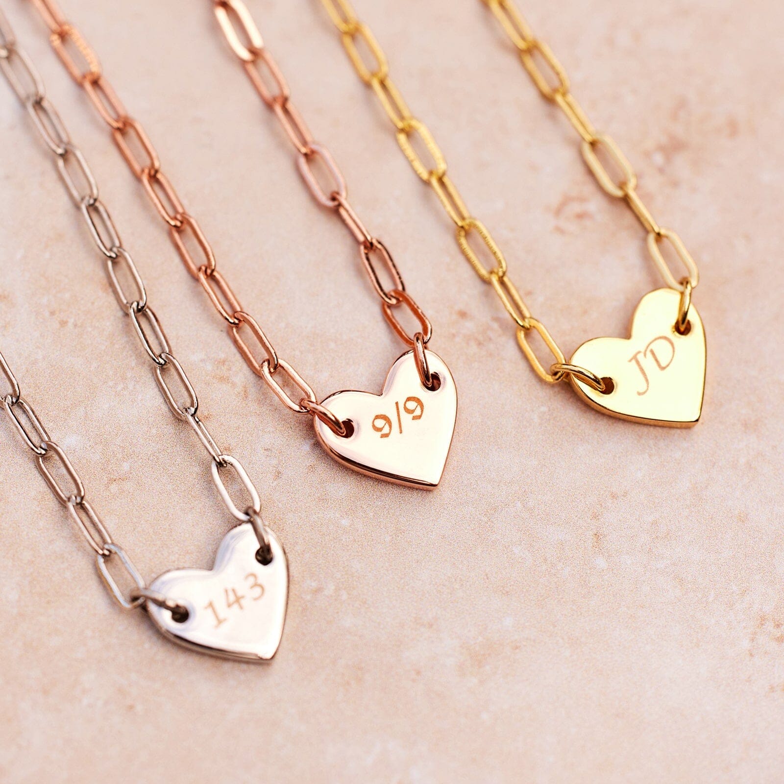 Engravable Heart Paperclip Chain Bracelet - Image 7