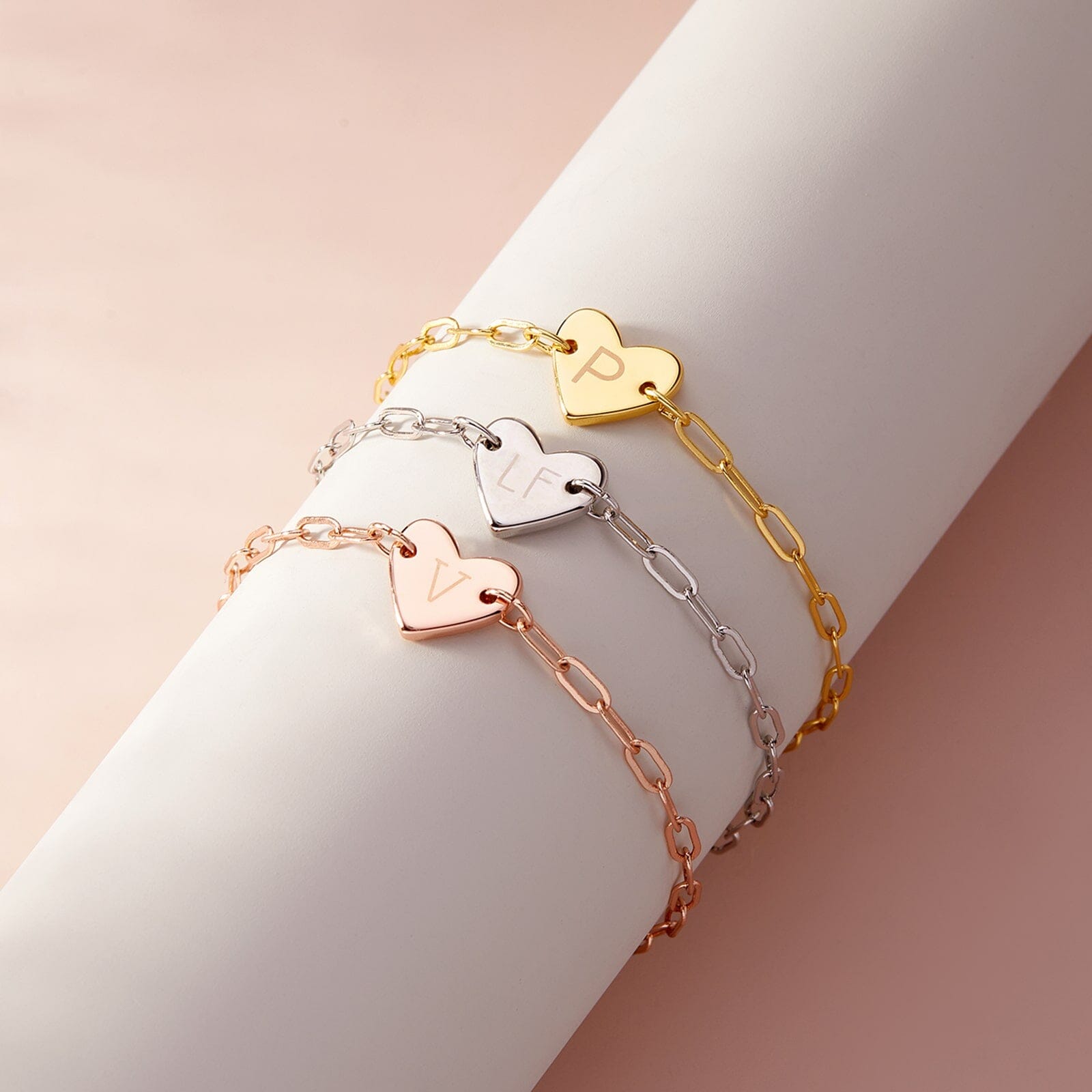 Engravable Heart Paperclip Chain Bracelet - Image 11