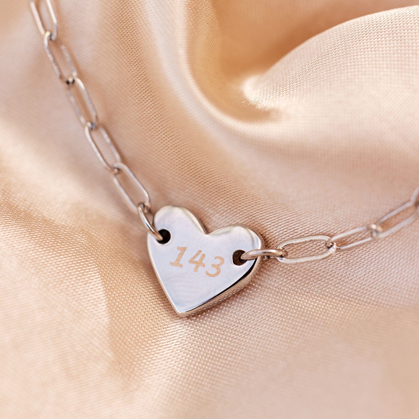 Engravable Heart Paperclip Chain Bracelet - Image 14