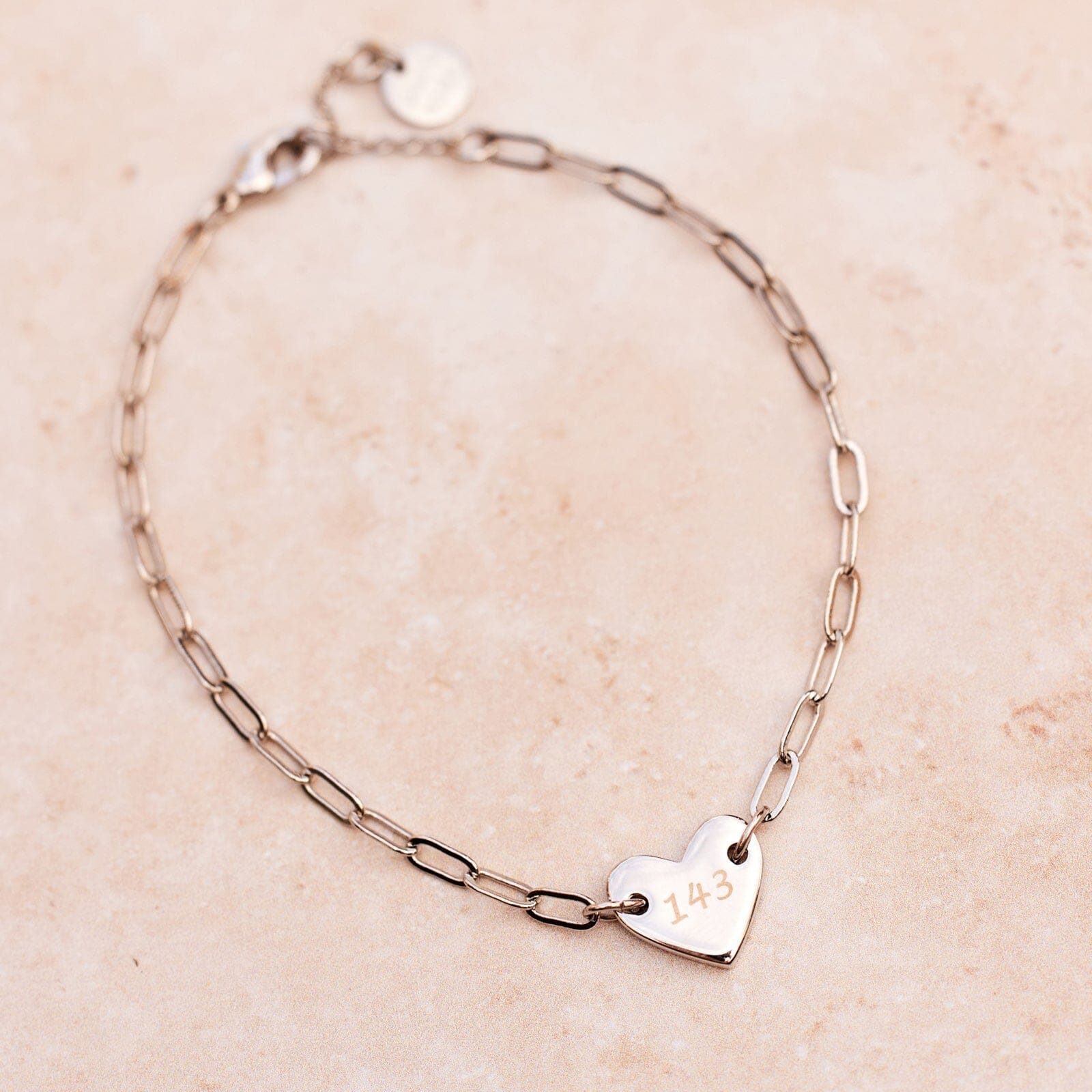Engravable Heart Paperclip Chain Bracelet - Image 15