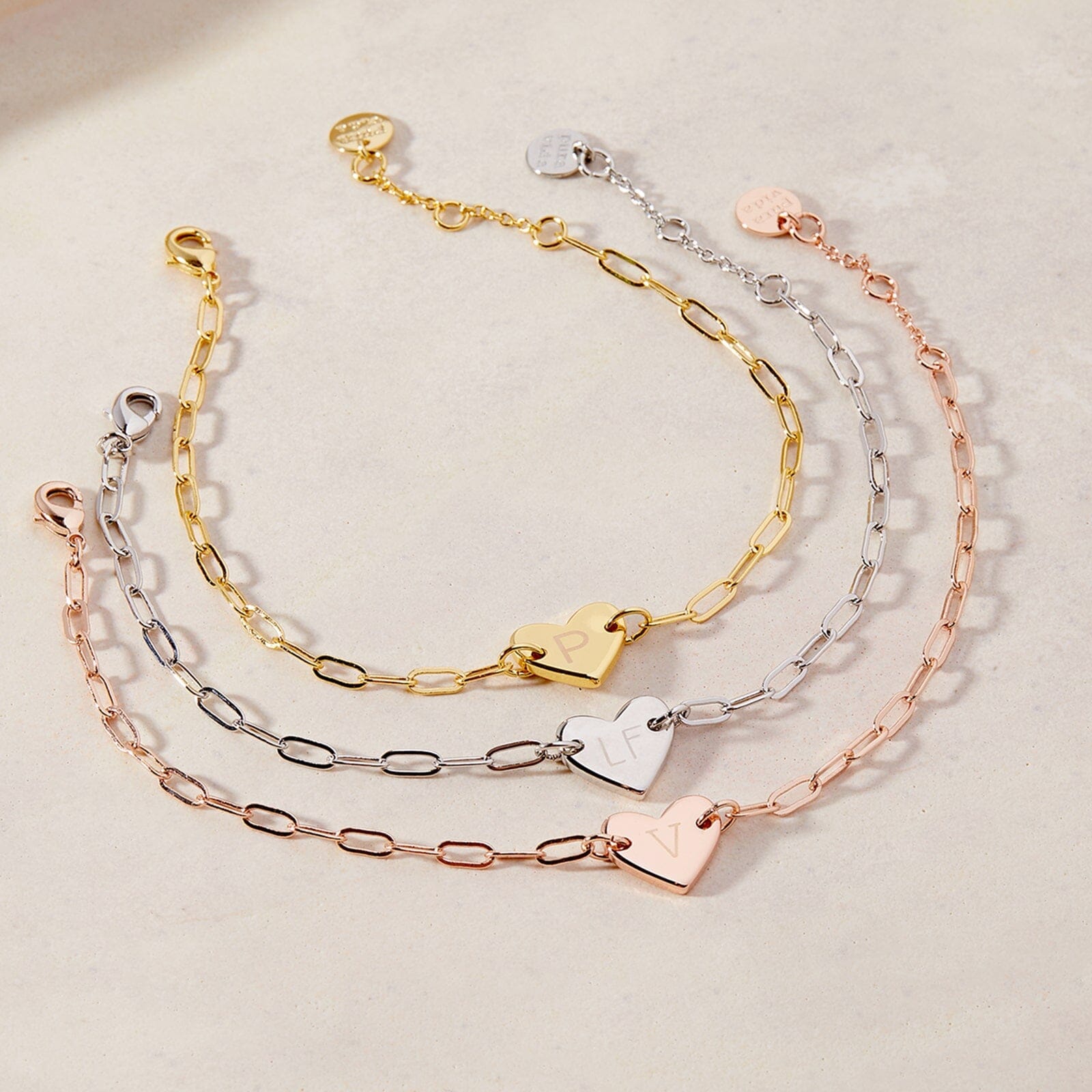 Engravable Heart Paperclip Chain Bracelet - Image 12