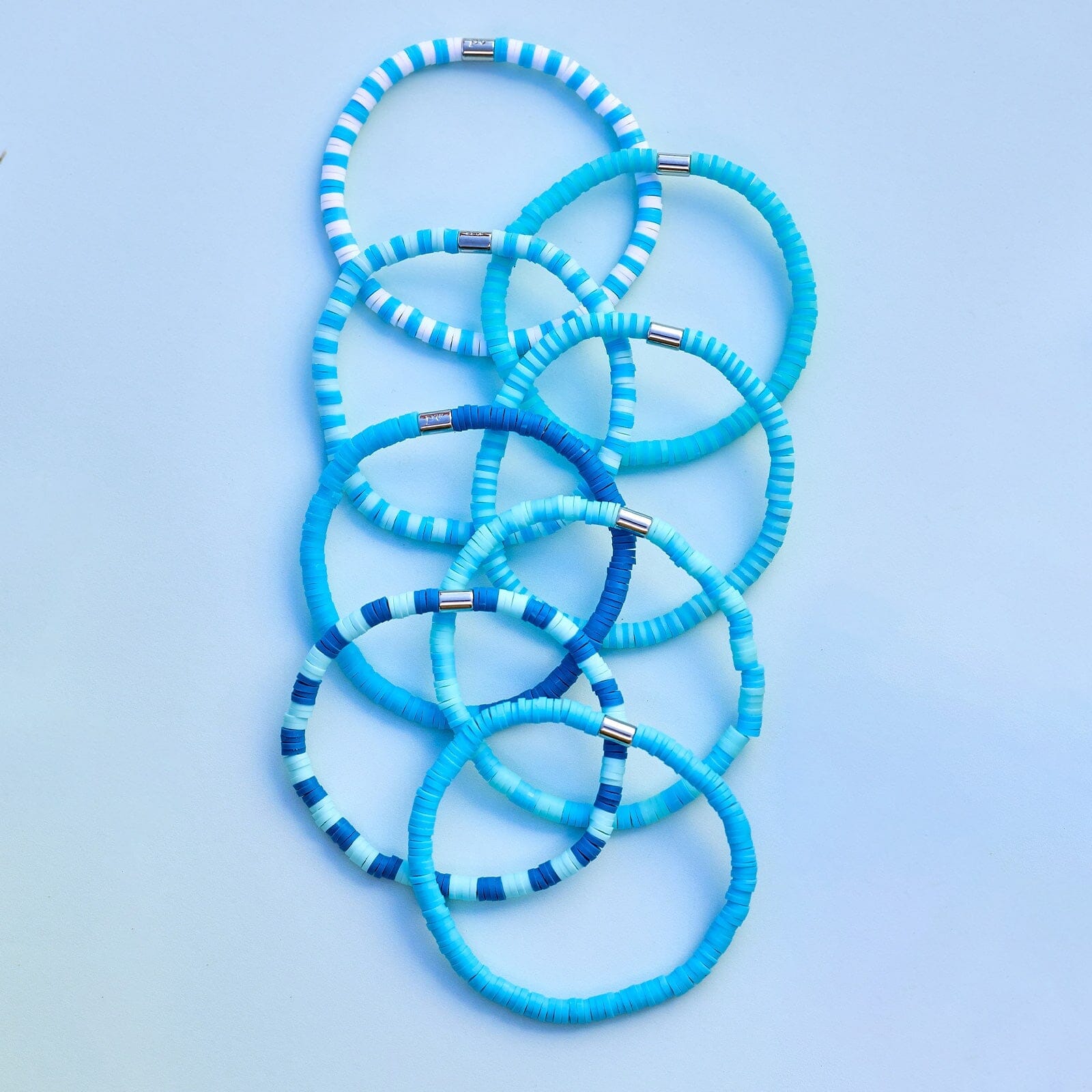 Blue Wave Stretch Bracelet Set of 8 - Image 4