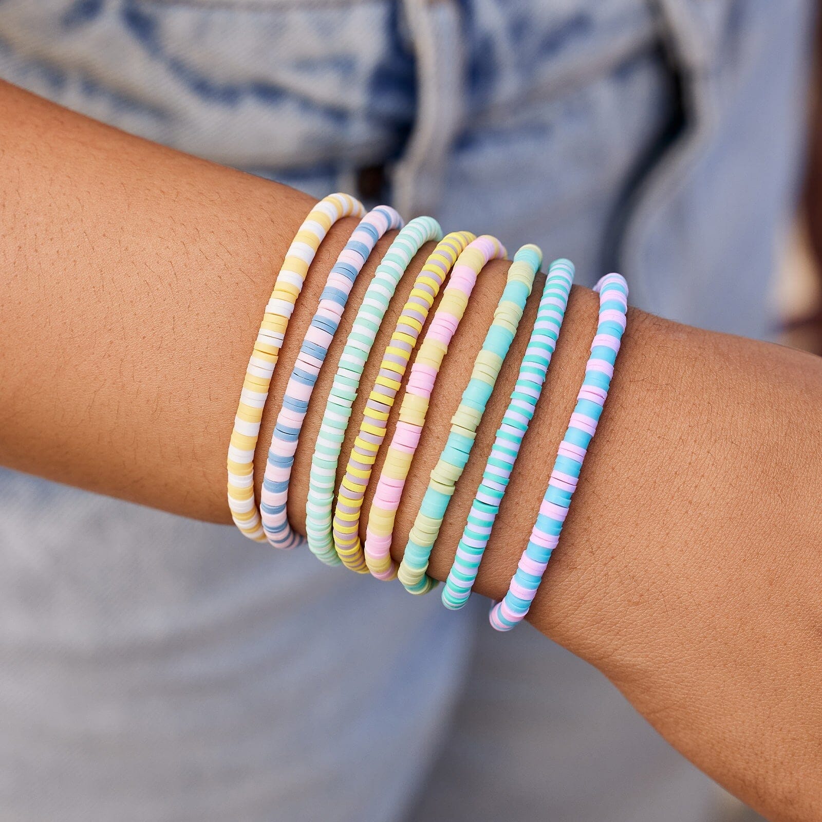 Vacation Vibes Bright Stretch Bracelet Set of 8 - Image 3
