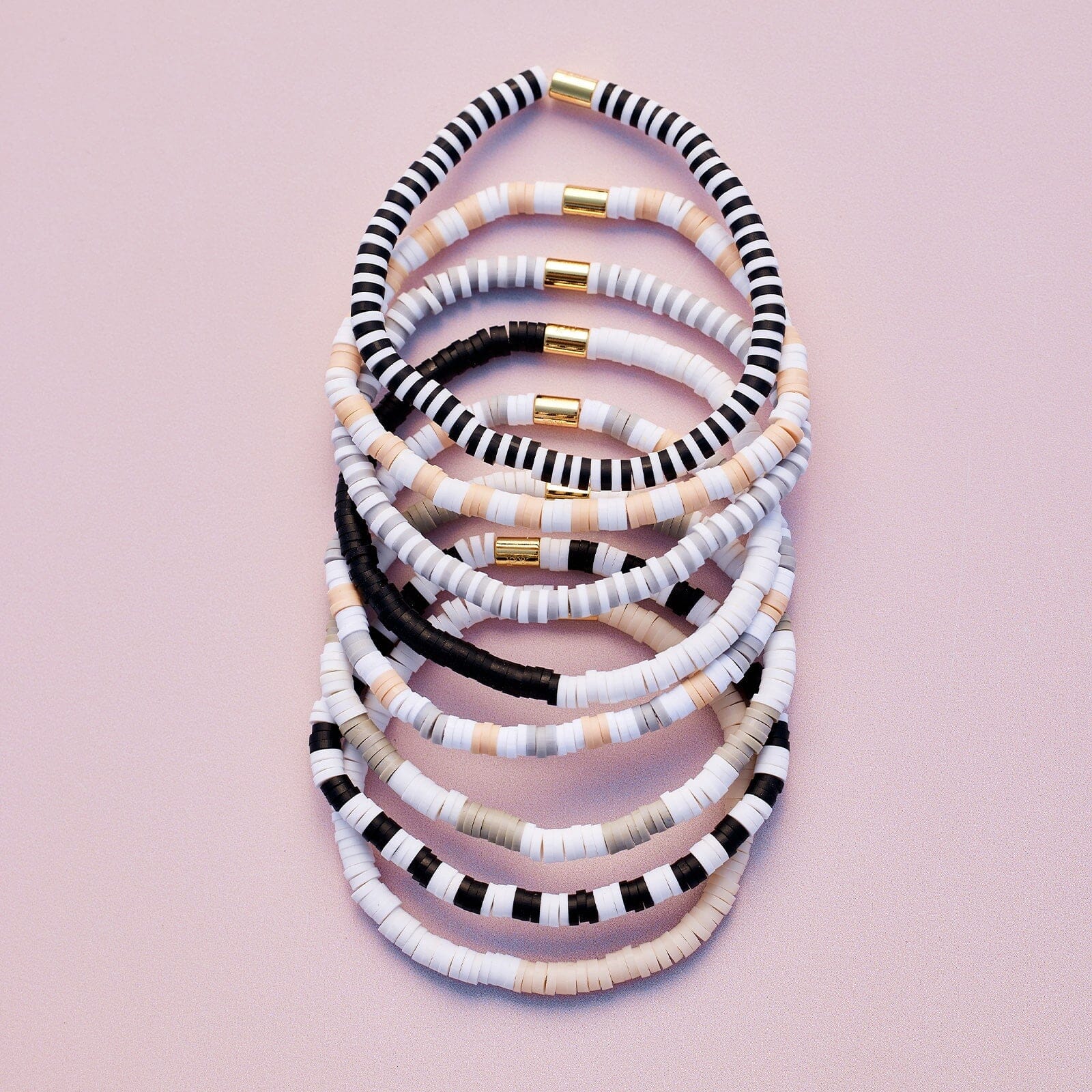 Vacation Vibes Neutral Stretch Bracelet Set of 8 - Image 2