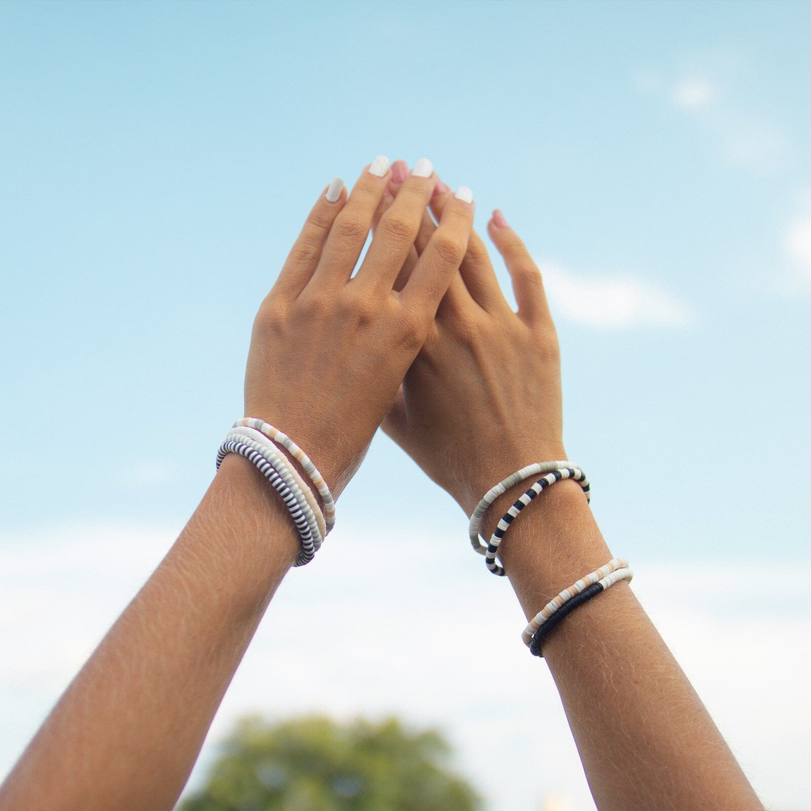 Vacation Vibes Neutral Stretch Bracelet Set of 8 - Image 6