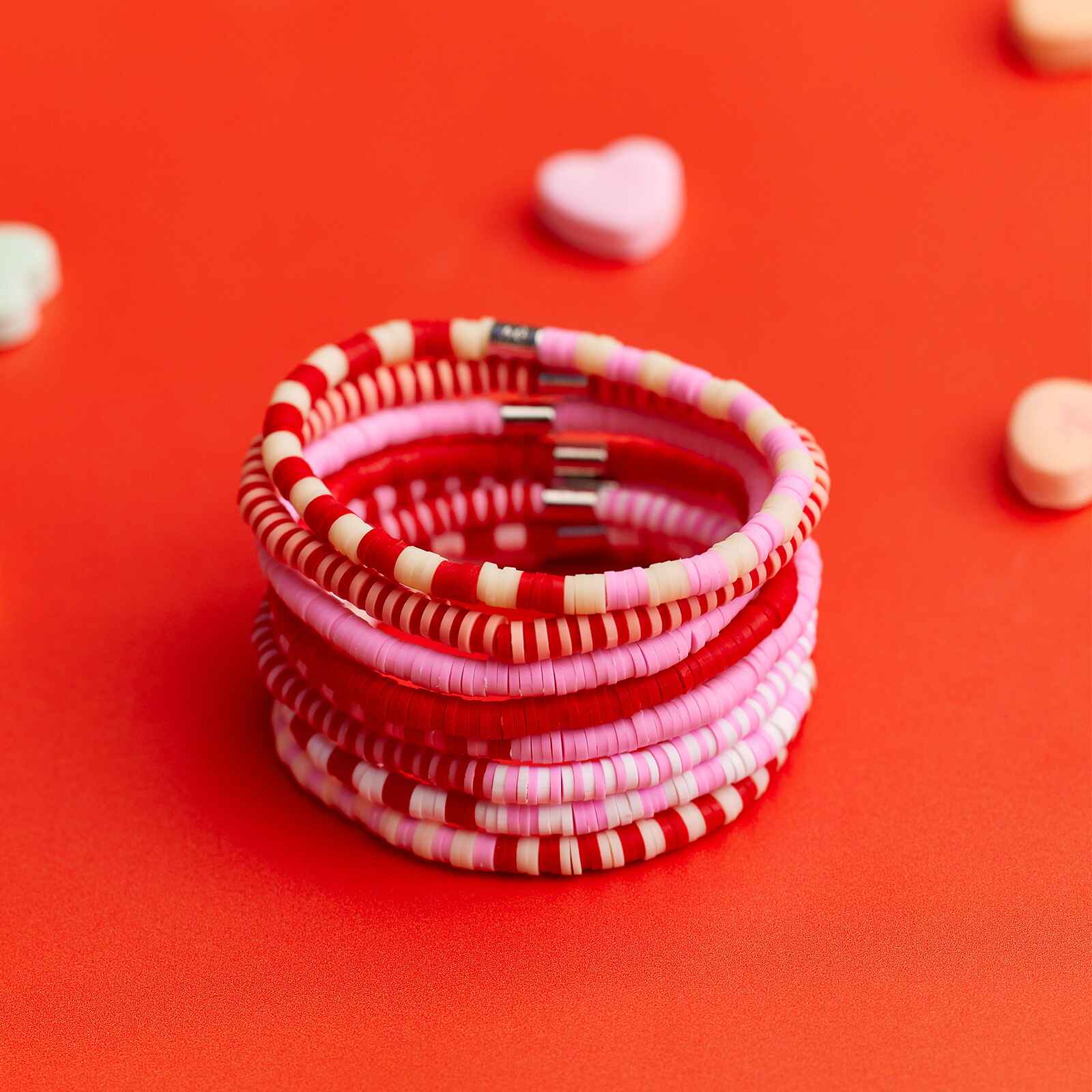 Vacation Vibes Pink Moment Stretch Bracelet Set of 8 - Image 2