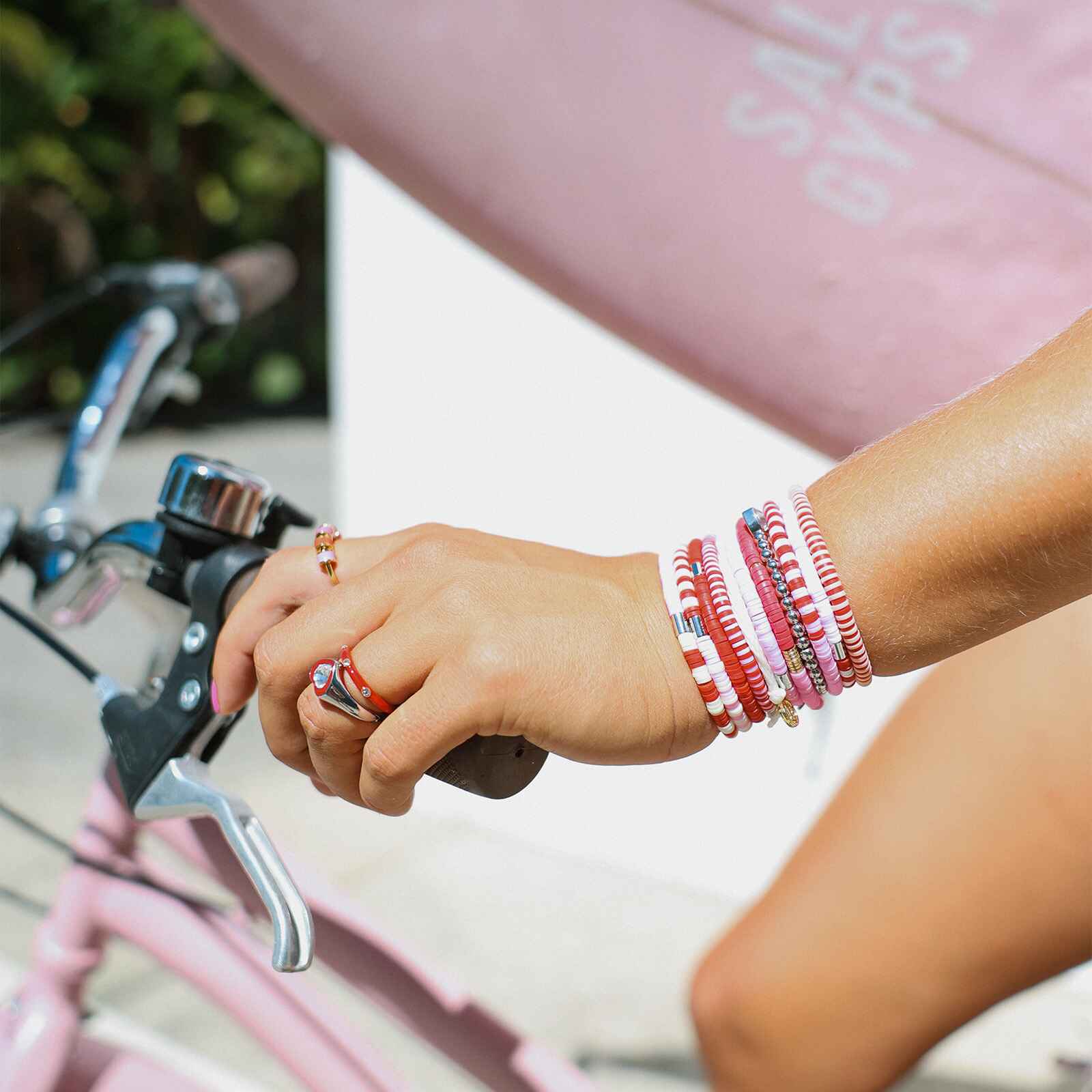 Vacation Vibes Pink Moment Stretch Bracelet Set of 8 - Image 5