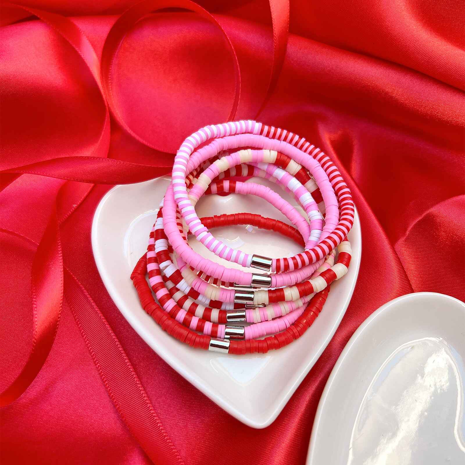 Vacation Vibes Pink Moment Stretch Bracelet Set of 8 - Image 7