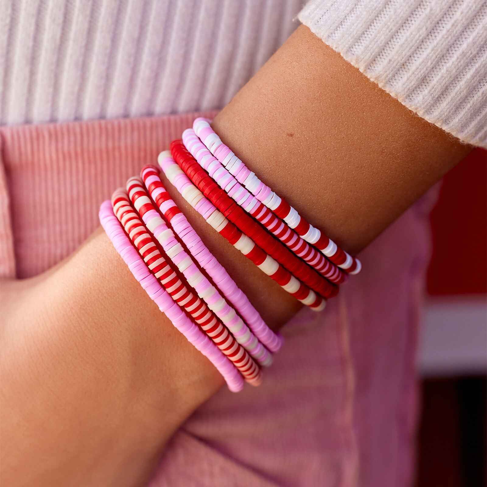 Vacation Vibes Pink Moment Stretch Bracelet Set of 8 - Image 9