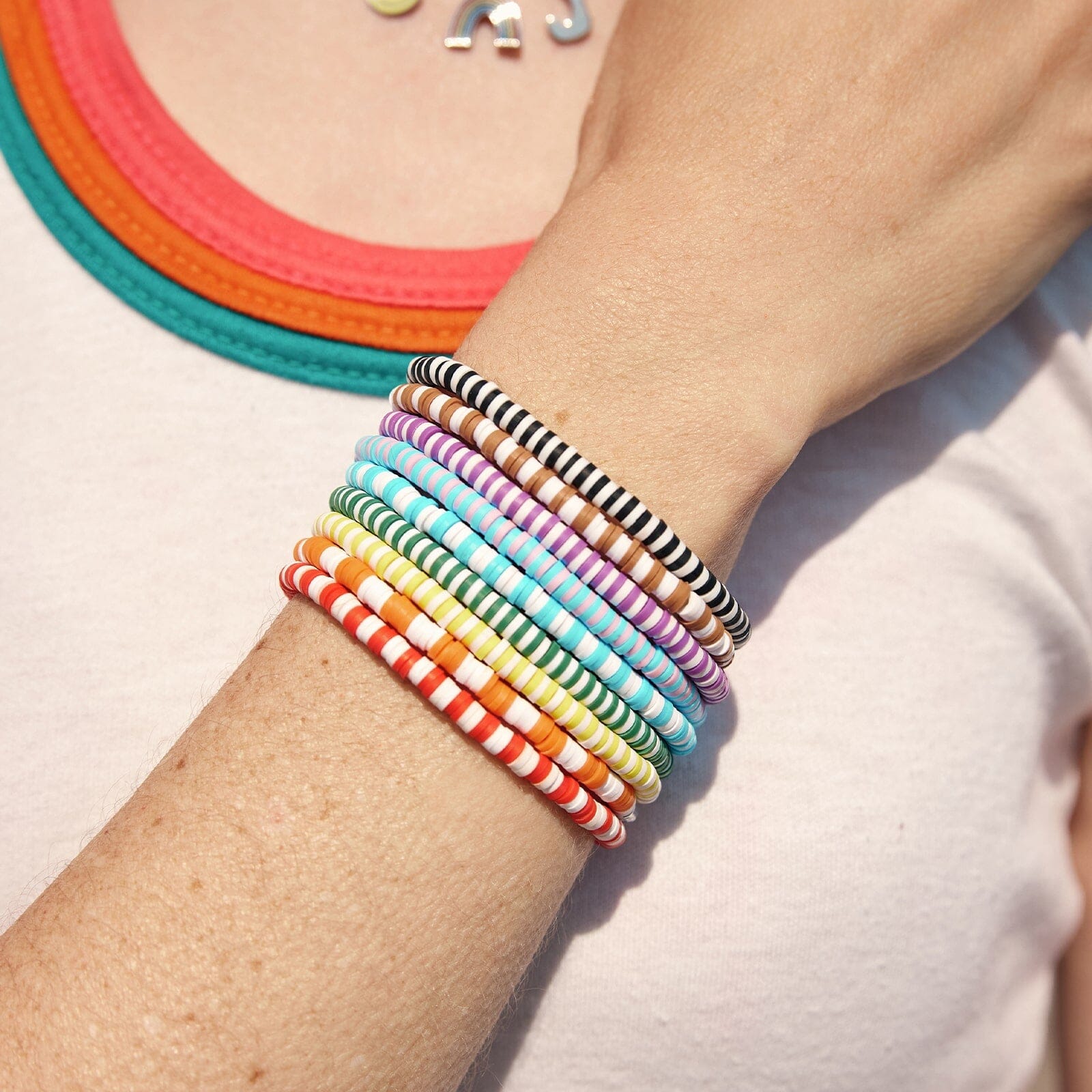 Rainbow Stretch Bracelet Set of 8 - Image 3