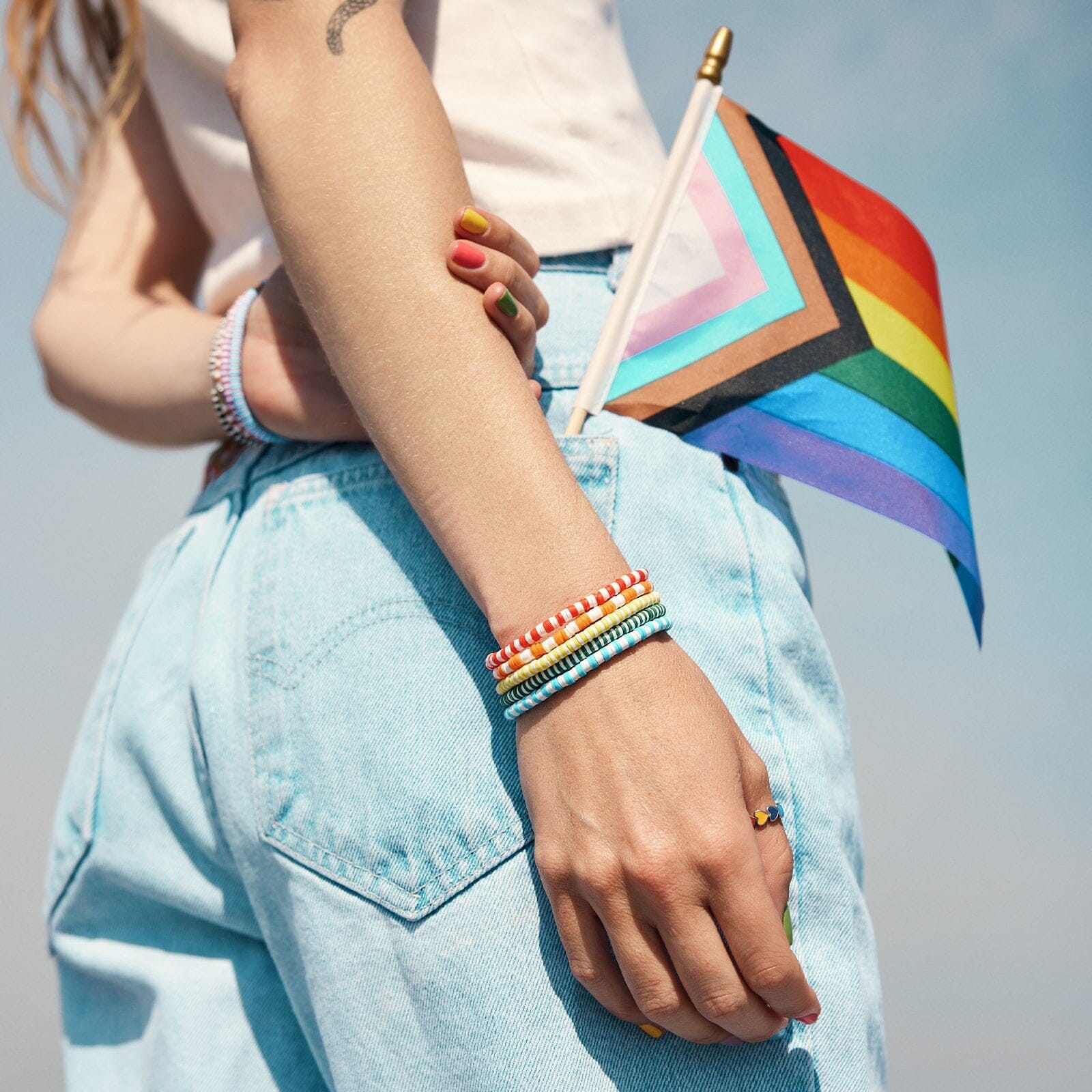 Rainbow Stretch Bracelet Set of 8 - Image 7