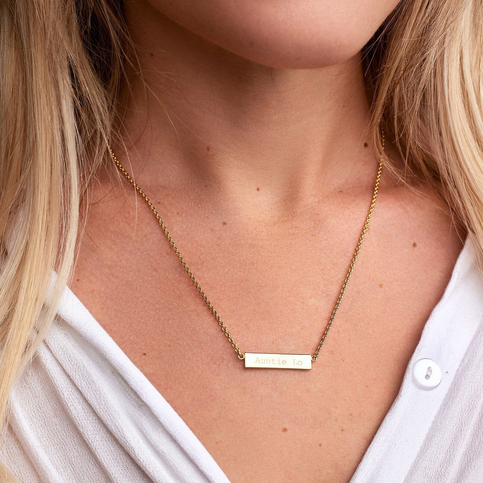 Demi-Fine Engravable Bar Necklace - Image 6
