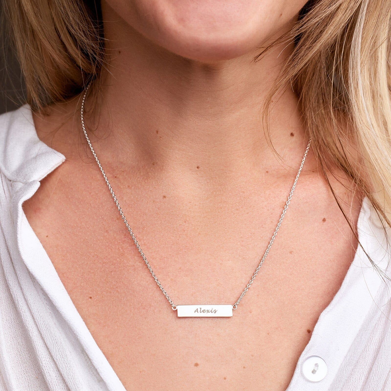 Demi-Fine Engravable Bar Necklace - Image 7