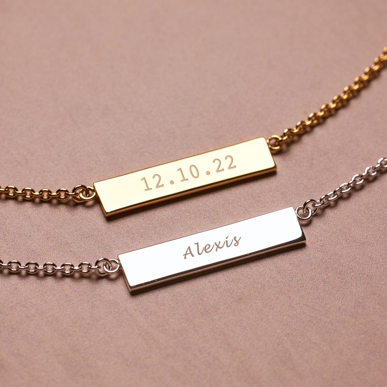 Demi-Fine Engravable Bar Necklace - Image 5