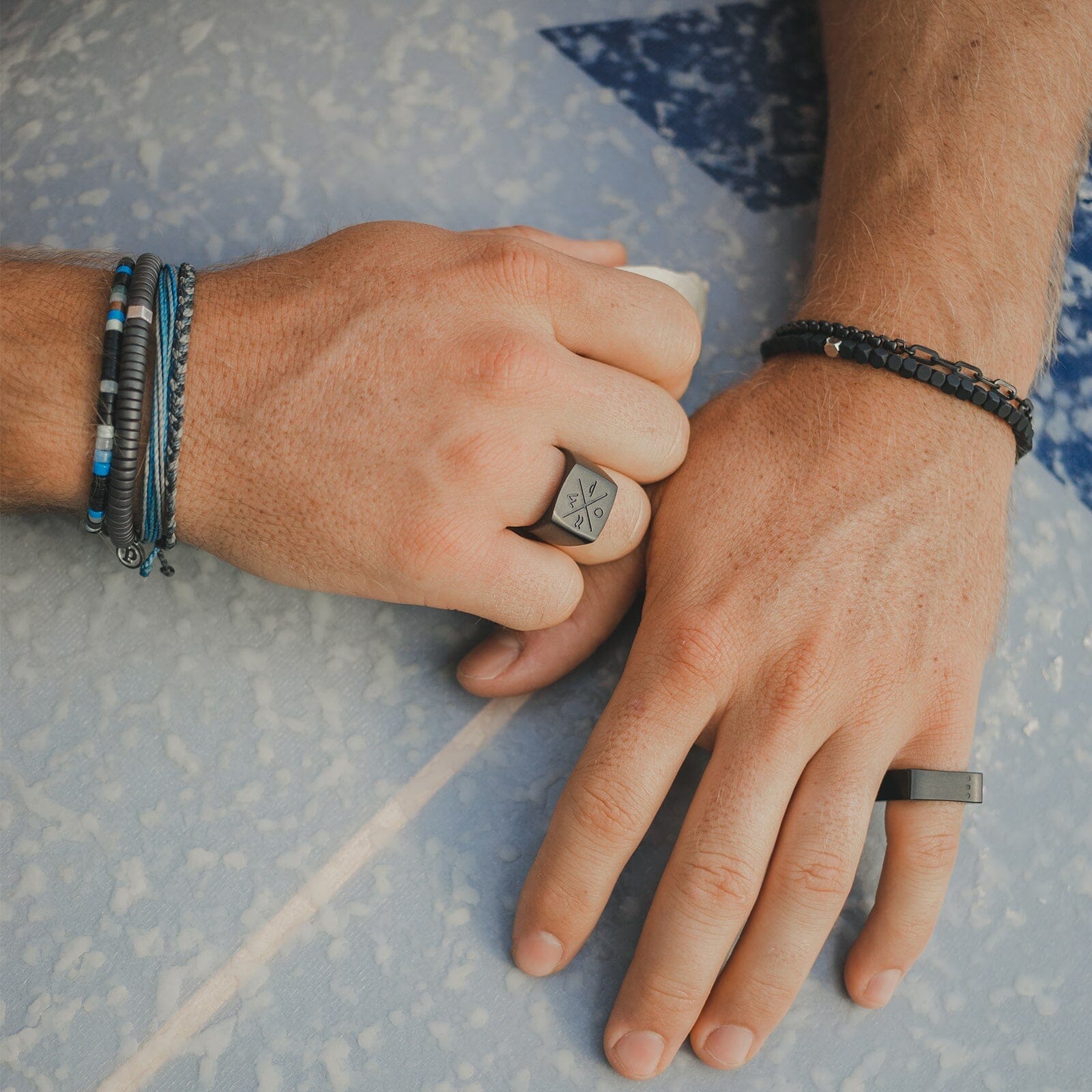 Men's Black Gunmetal Stone Bracelet - Image 7