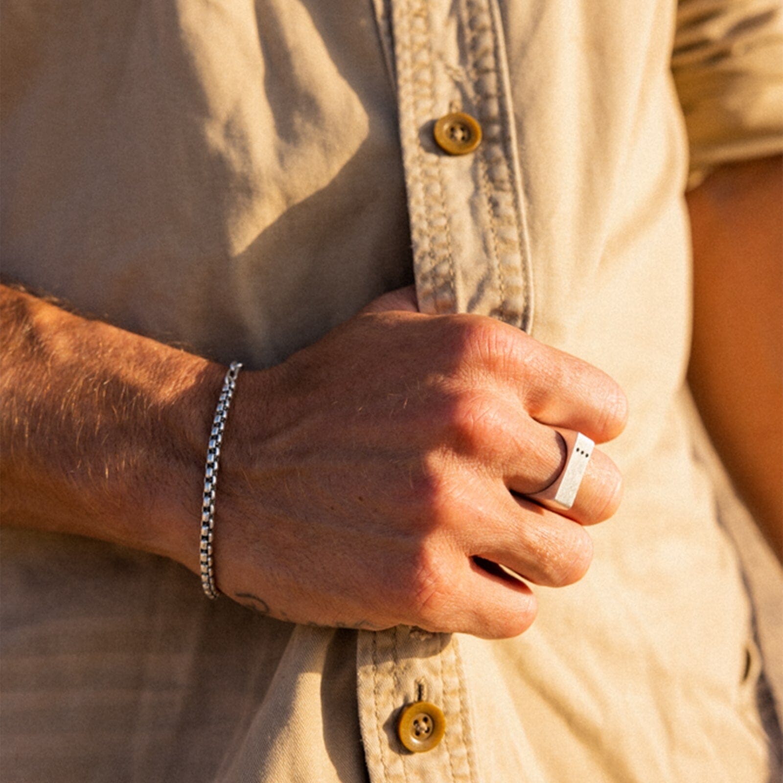 Men's Carabiner Clasp Chain Bracelet - Image 5