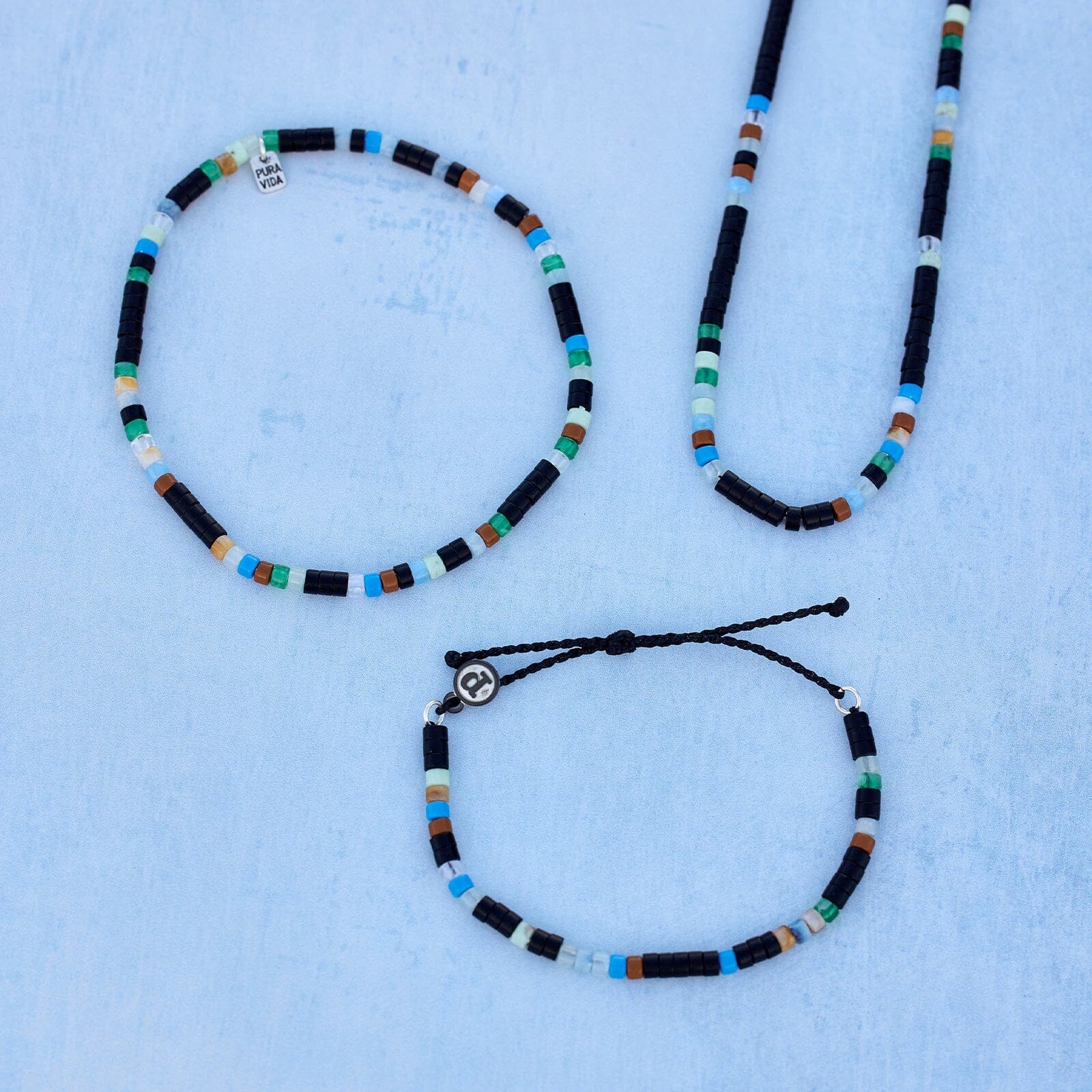 Men's Mixed Seed Bead Stretch Anklet - Image 6