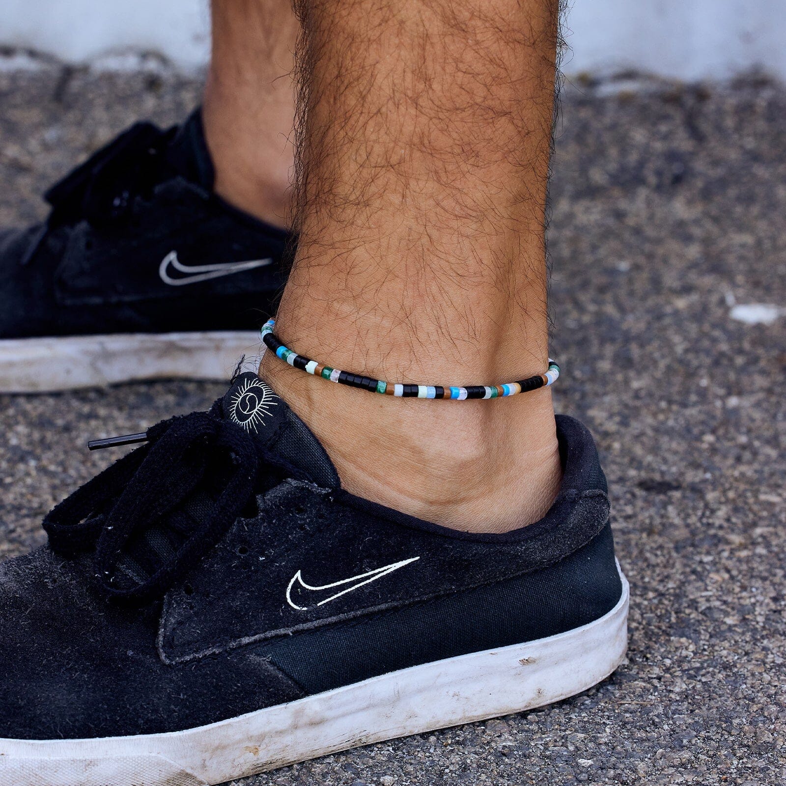 Men's Mixed Seed Bead Stretch Anklet - Image 3