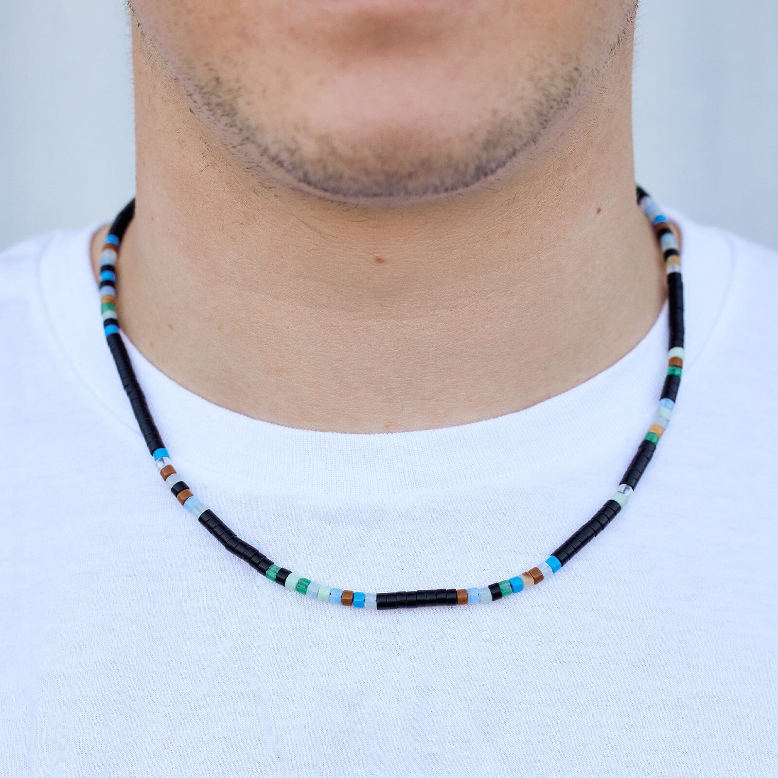 Men's Mixed Seed Bead Necklace - Image 3