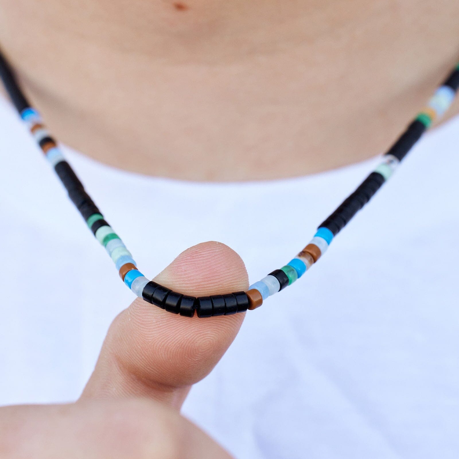 Men's Mixed Seed Bead Necklace - Image 6