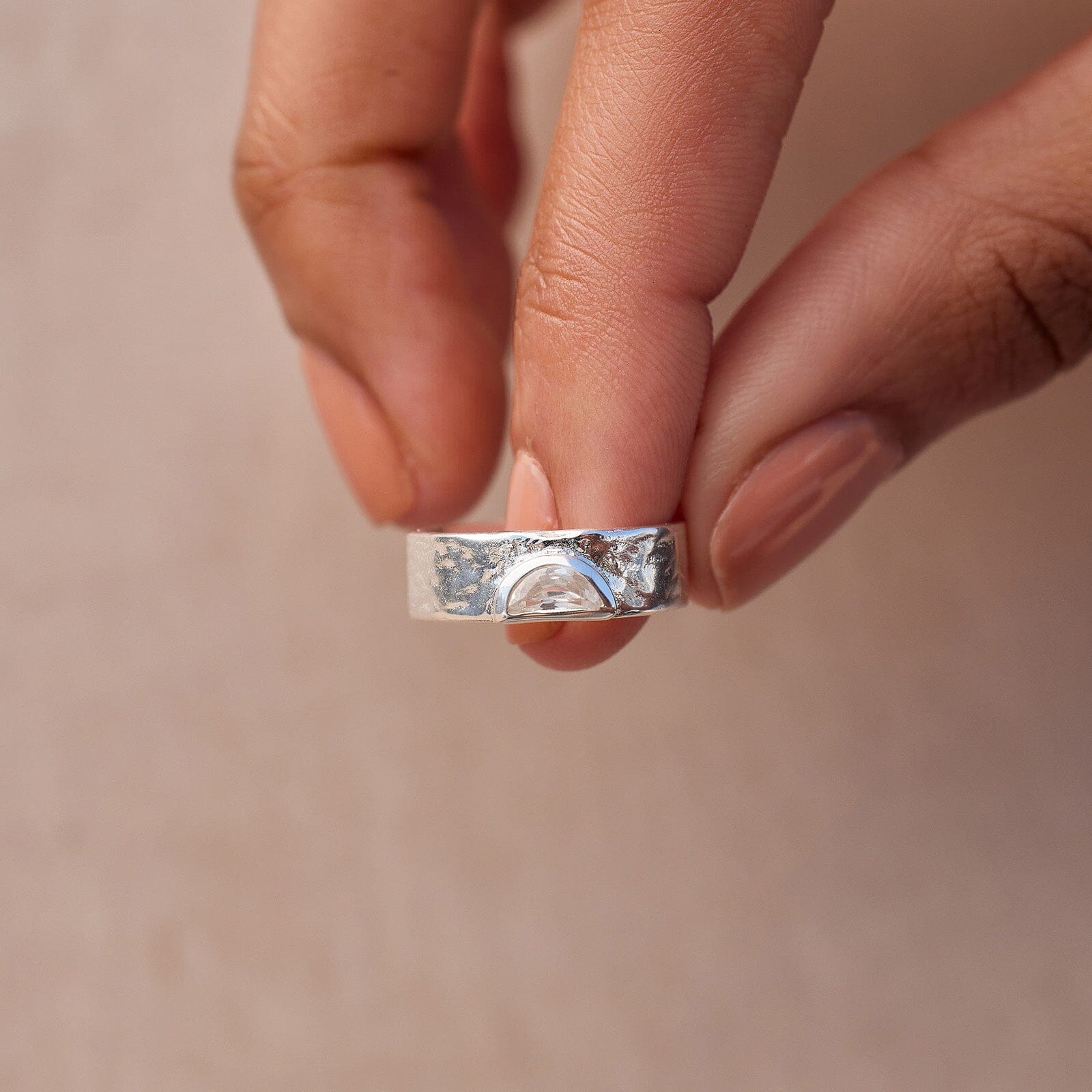 Stone Cigar Band Ring - Image 7