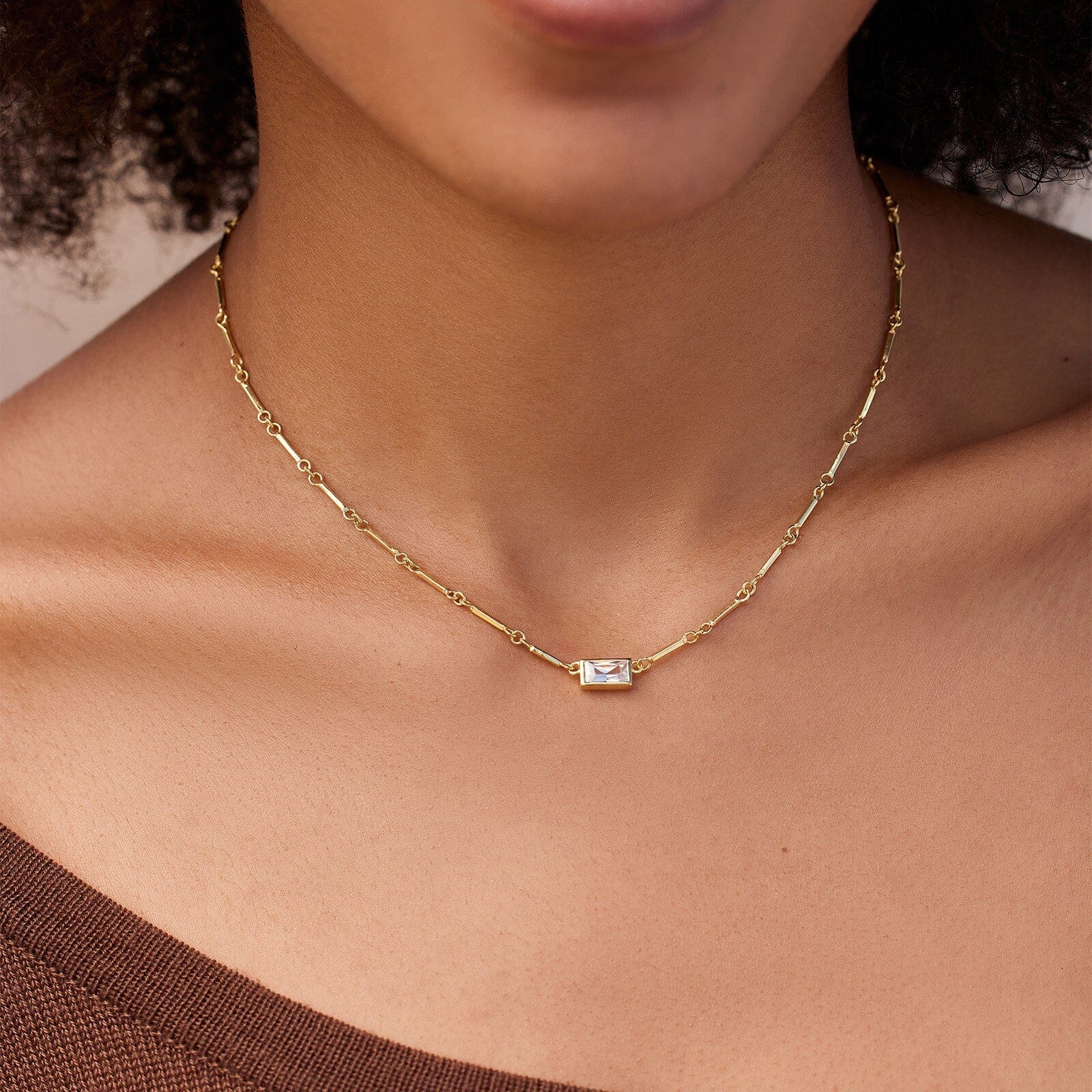 Baguette Bar Chain Choker - Image 5