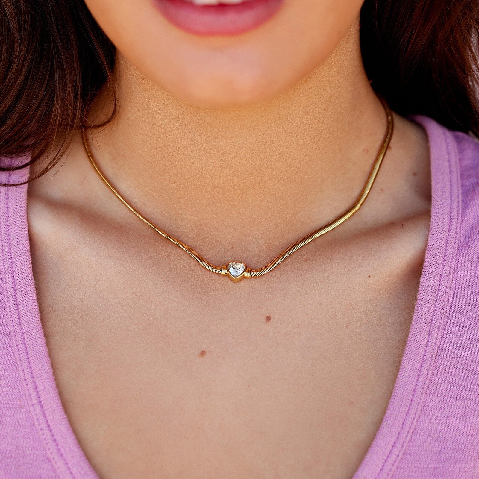 Rhinestone Heart Choker - Image 3