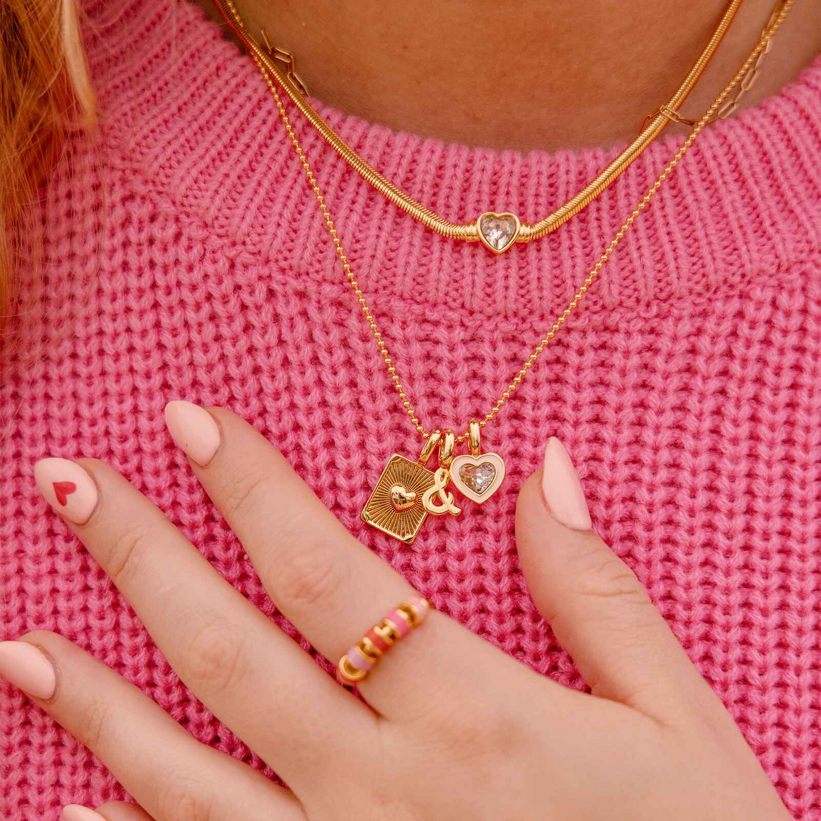 Harper Stone & Enamel Heart Charm - Image 6