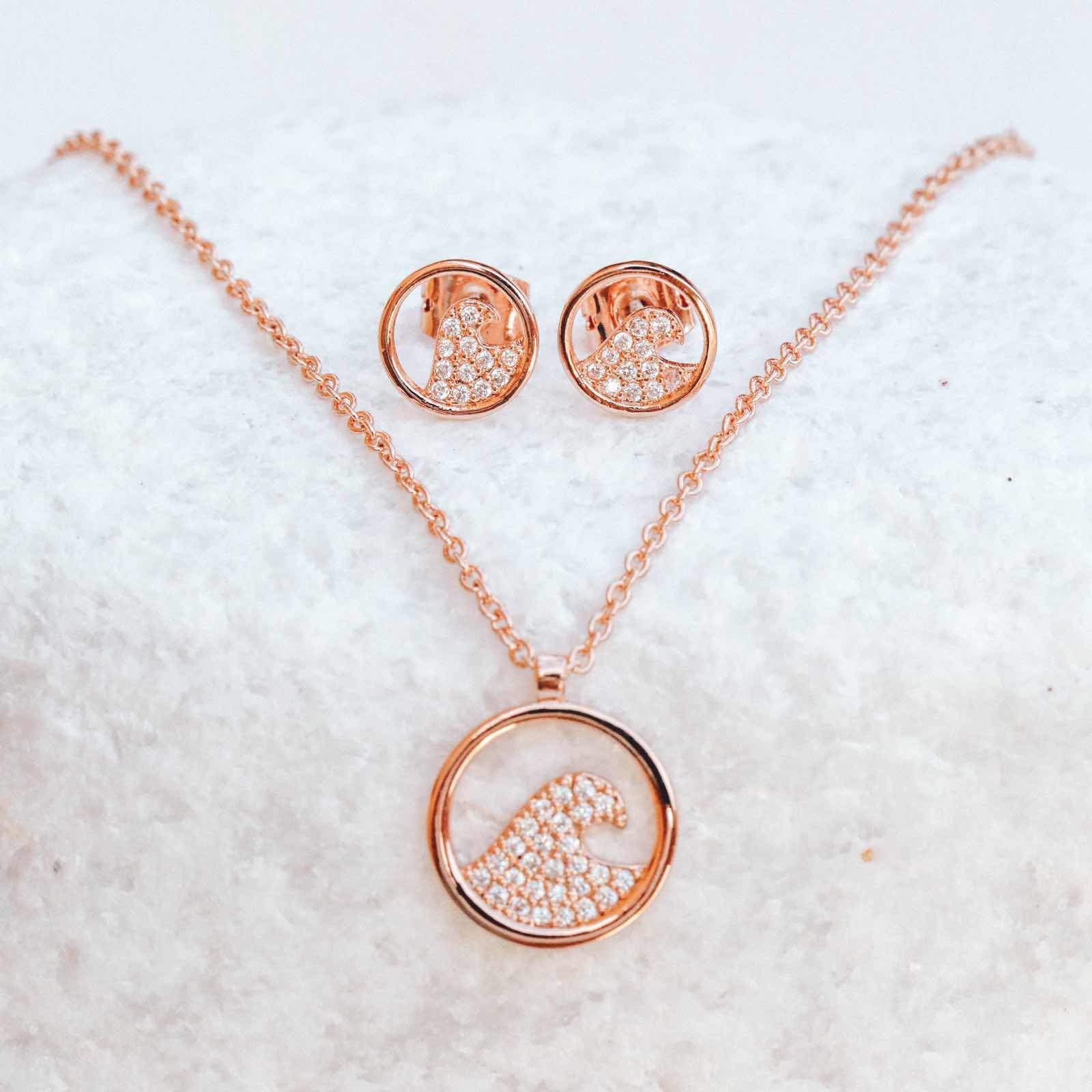 Pave Wave Necklace & Earring Set - Image 4