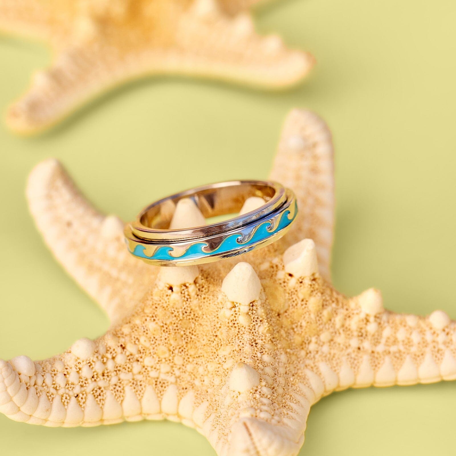 Enamel Wave Fidget Ring - Image 6