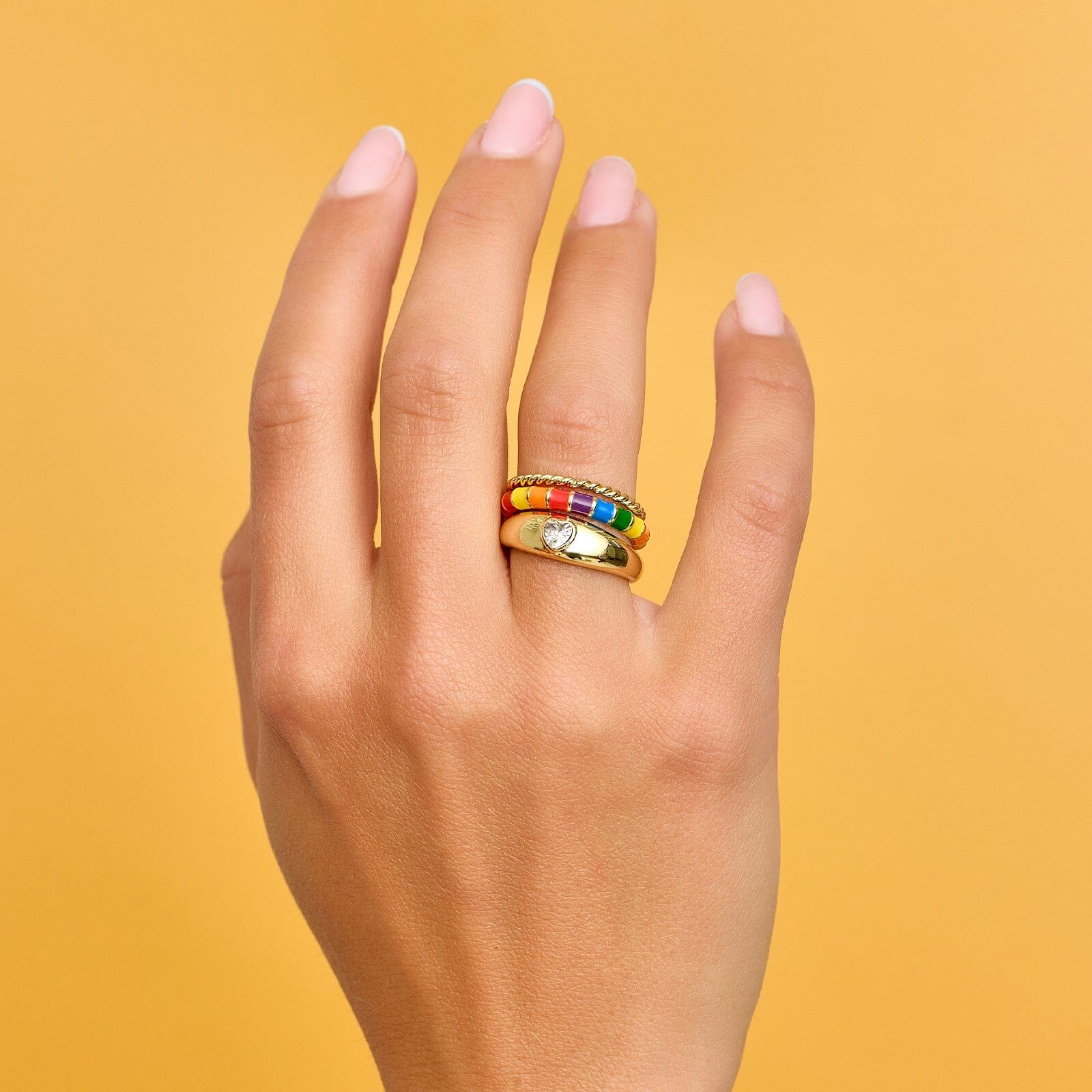 Rainbow Enamel Ring Stack - Image 2