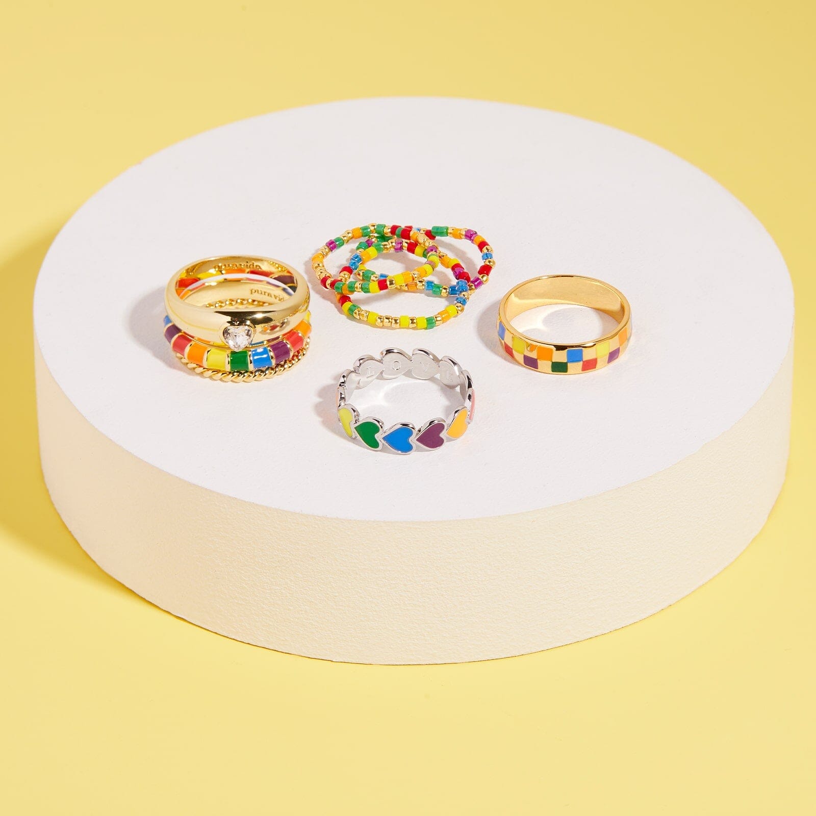 Rainbow Enamel Ring Stack - Image 6