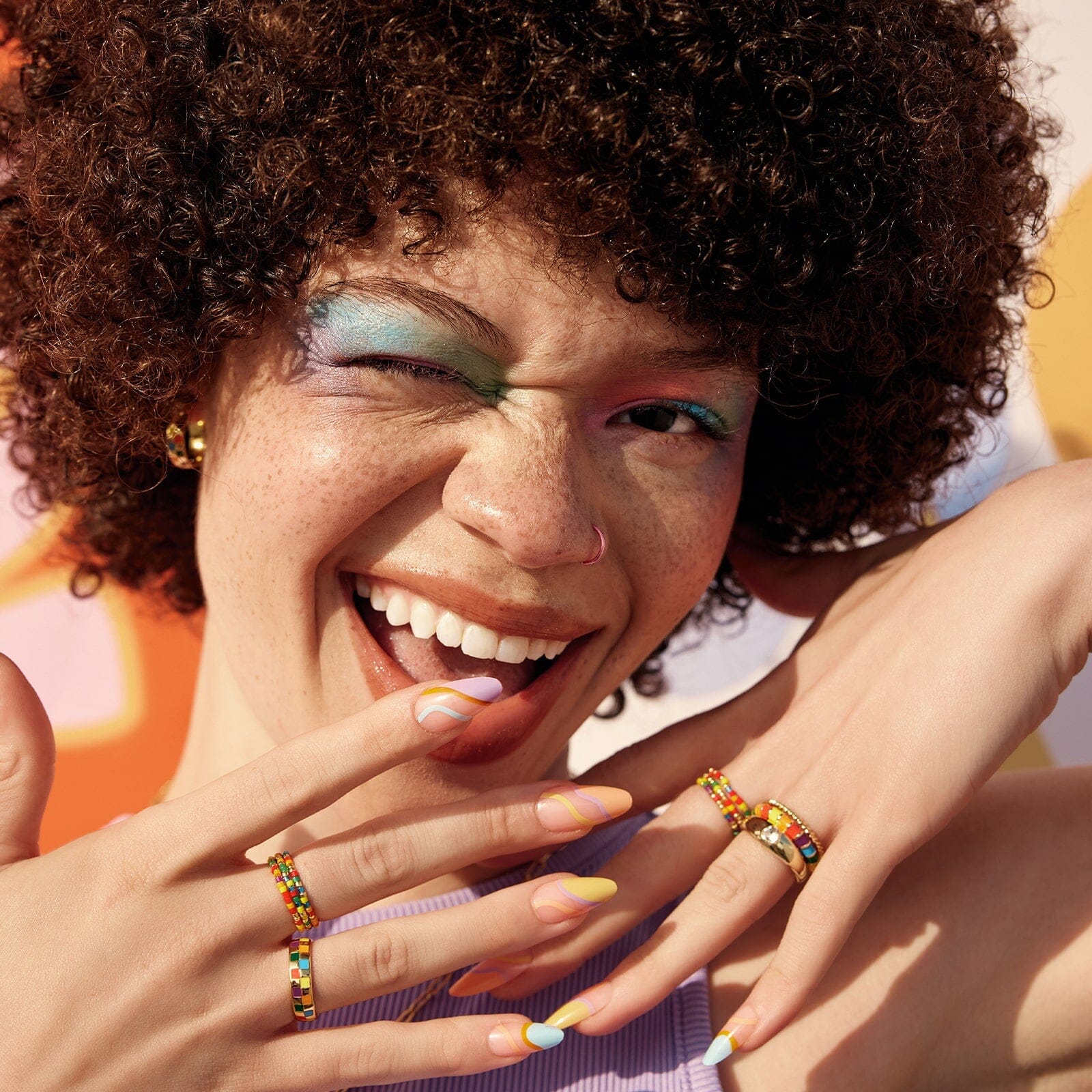 Rainbow Enamel Ring Stack - Image 8