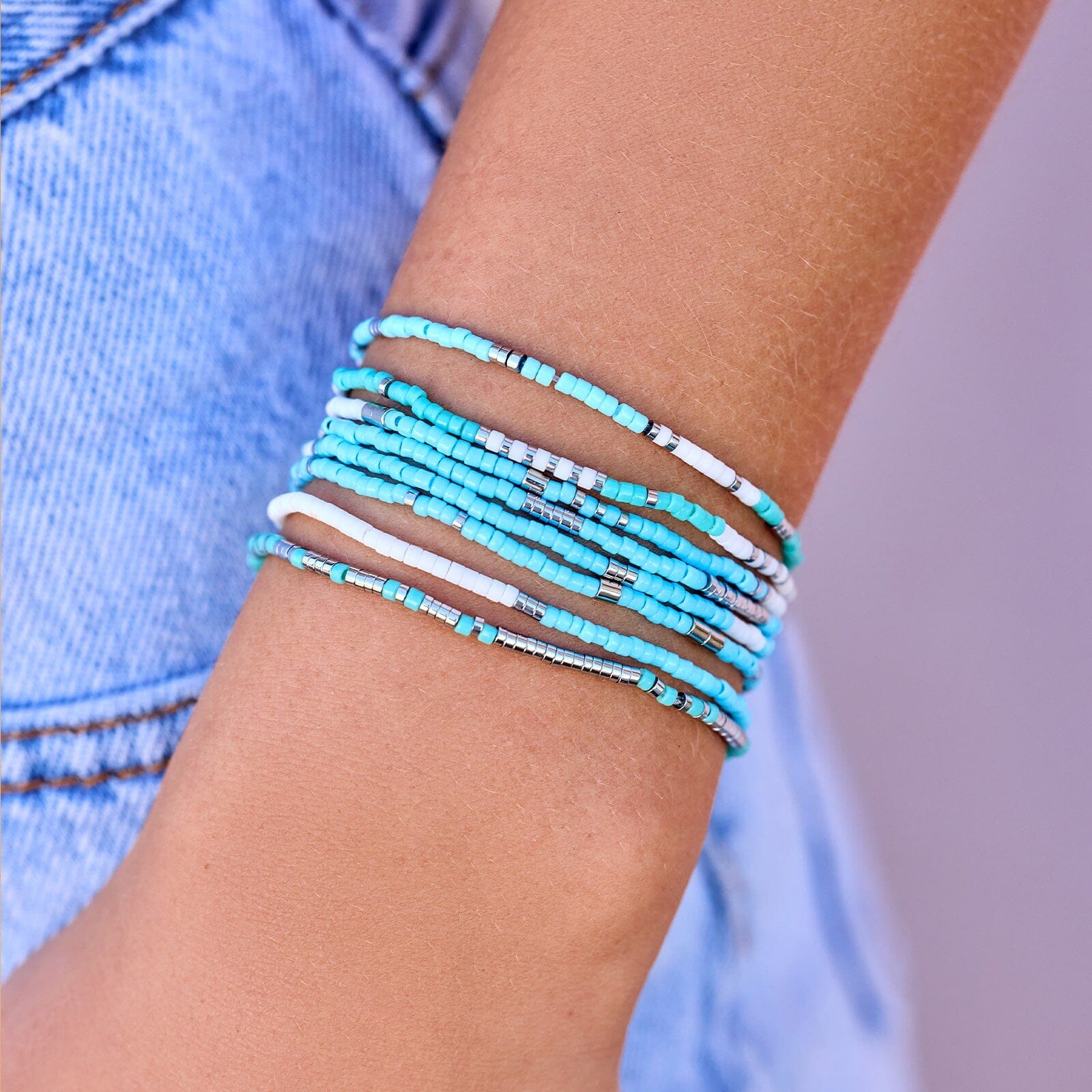 Seafoam Dream Stretch Bracelet Set of 8 - Image 2