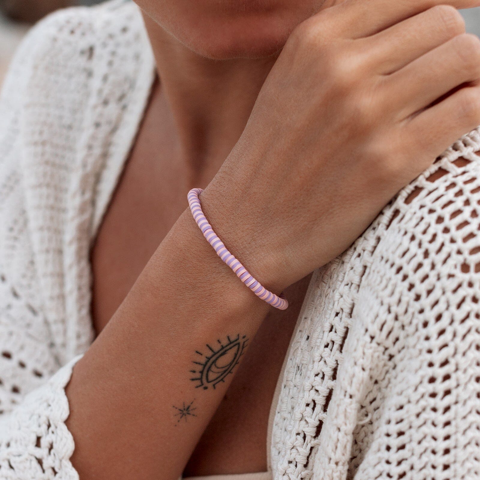 Violet Sunrise Seascape Stretch Bracelet - Image 3