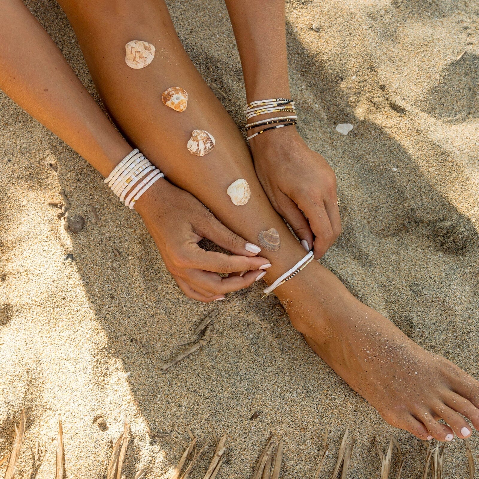 Black & White Seascape Stretch Anklet - Image 5