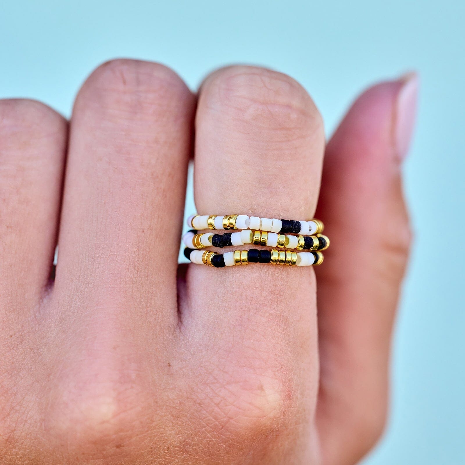 Monochrome Stretch Ring Set of 3 - Image 10