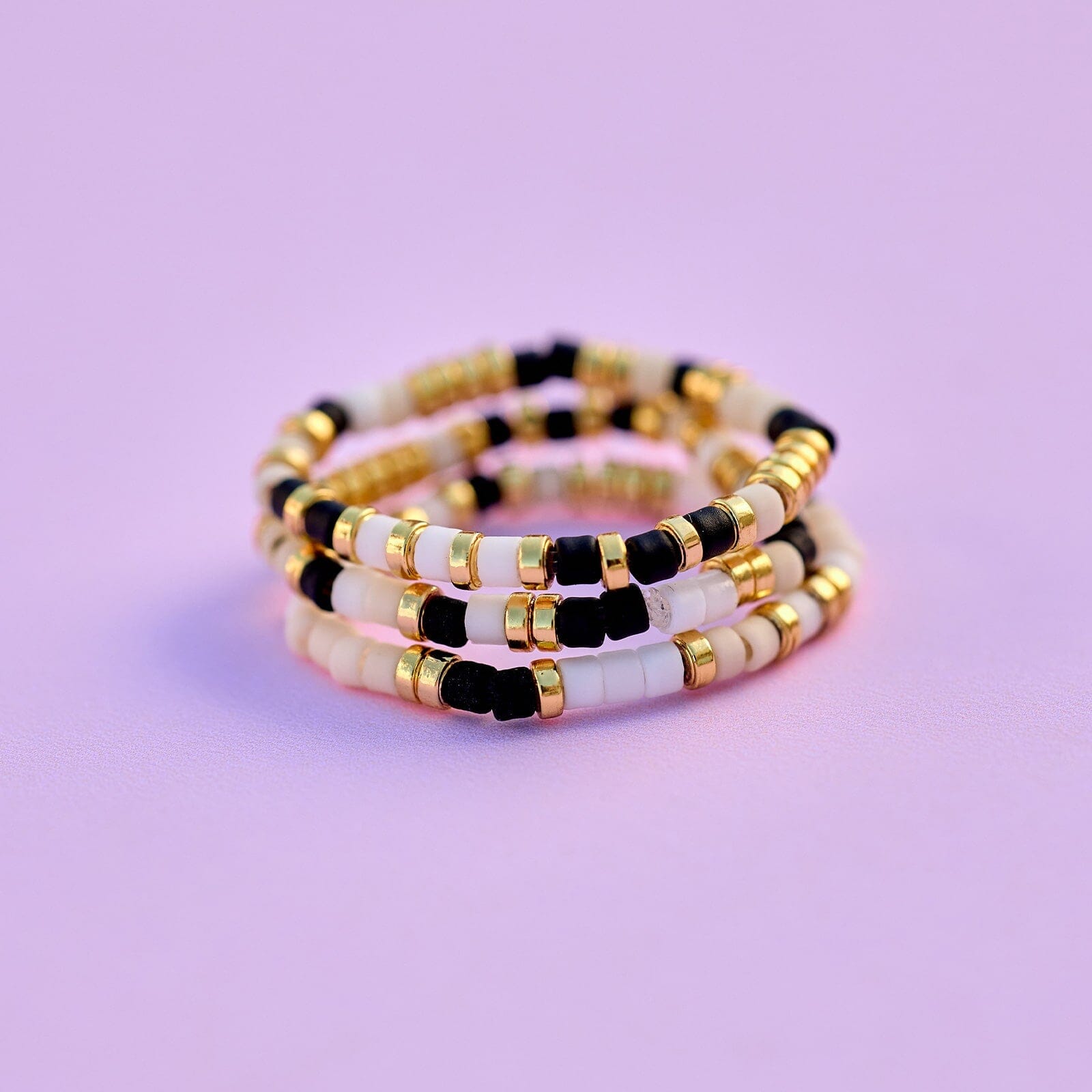 Monochrome Stretch Ring Set of 3 - Image 4
