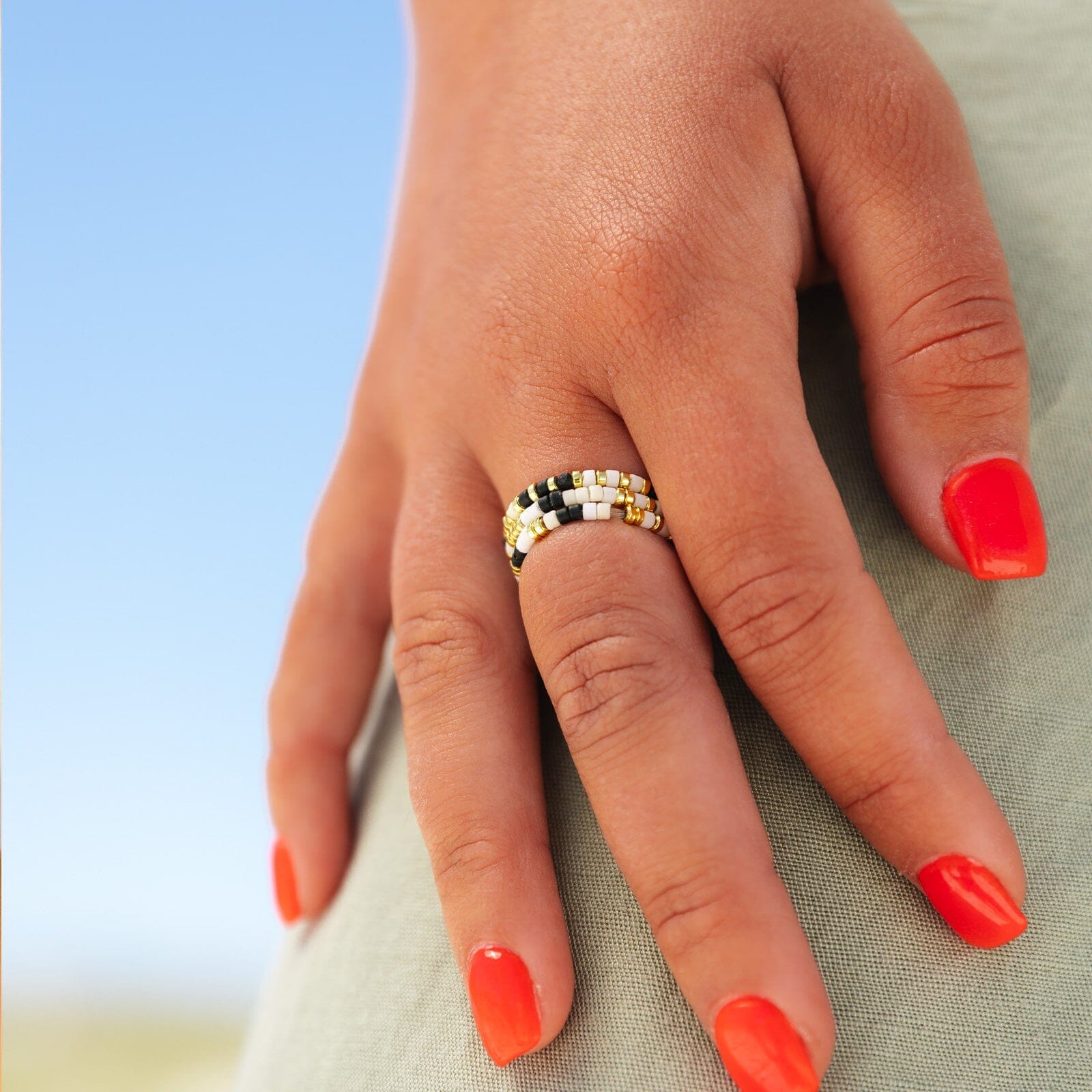Monochrome Stretch Ring Set of 3 - Image 7