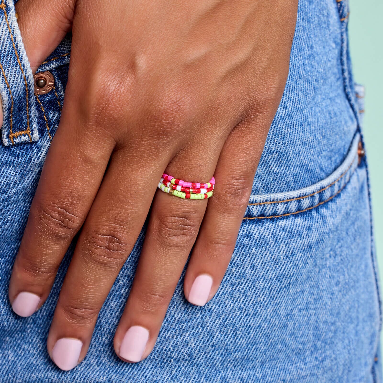 Strawberry Fields Stretch Ring Set of 3 - Image 2